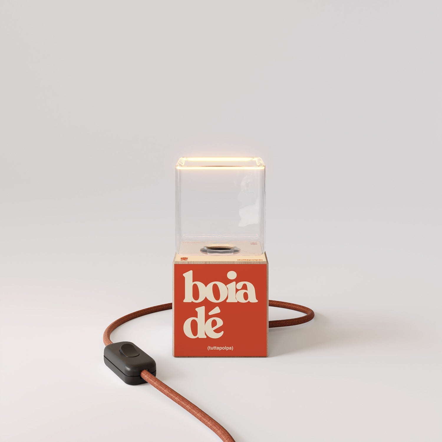 Lampada da tavolo Cubetto "Boia de" con spina inglese e lampadina Ghost - Tuttapolpa