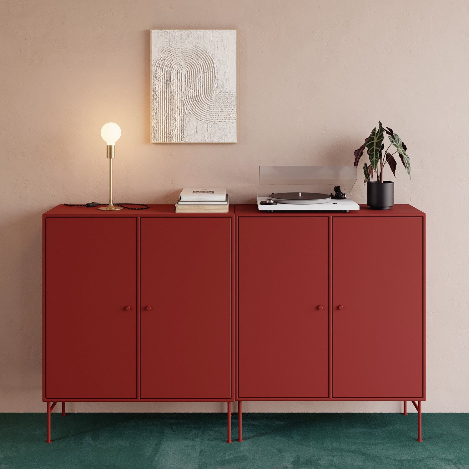 Lampada da tavolo MAG-Y con base metallica tonda e spina UK - Bronzo satinato