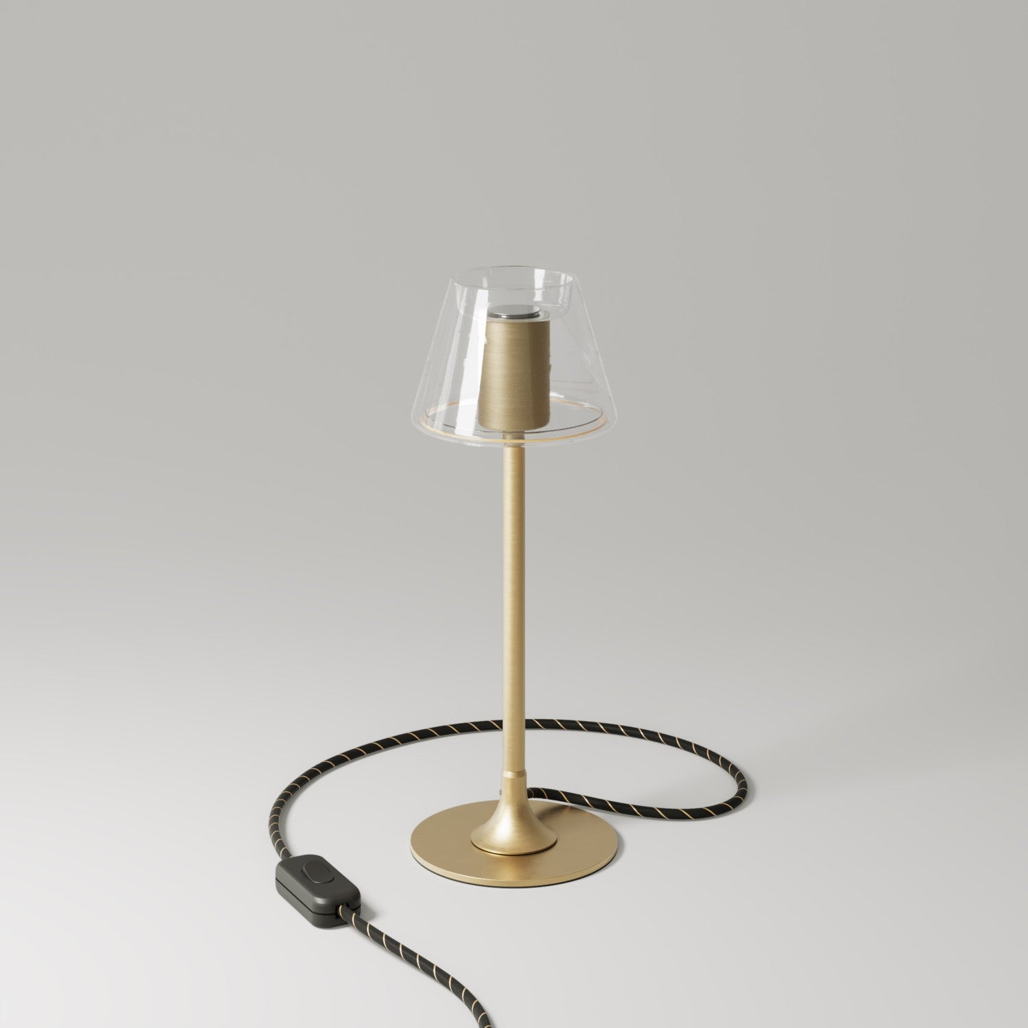 Lampada da tavolo MAG-Y G07 con base metallica tonda - Bronzo Satinato