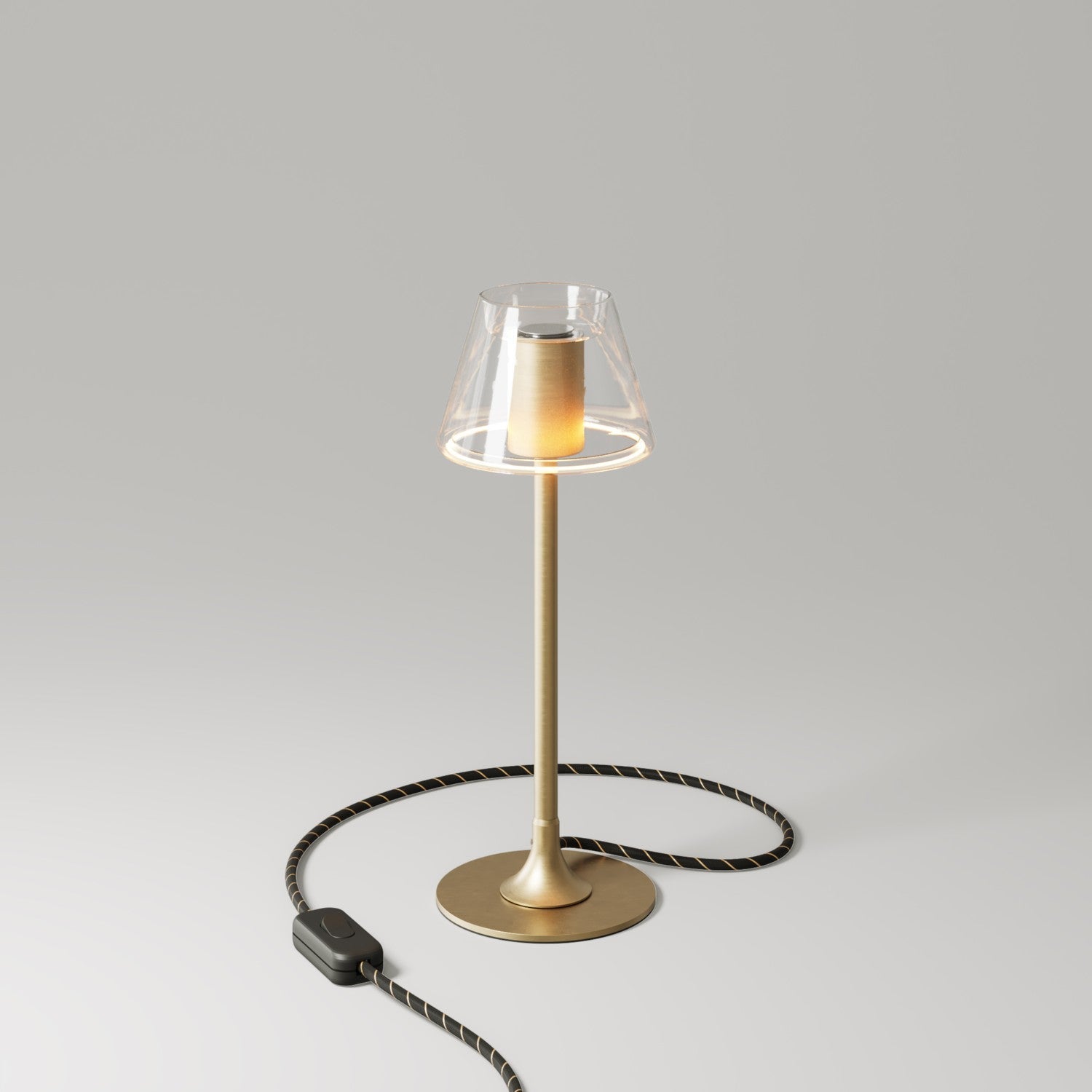 Lampada da tavolo MAG-Y G07 con base metallica tonda - Bronzo Satinato