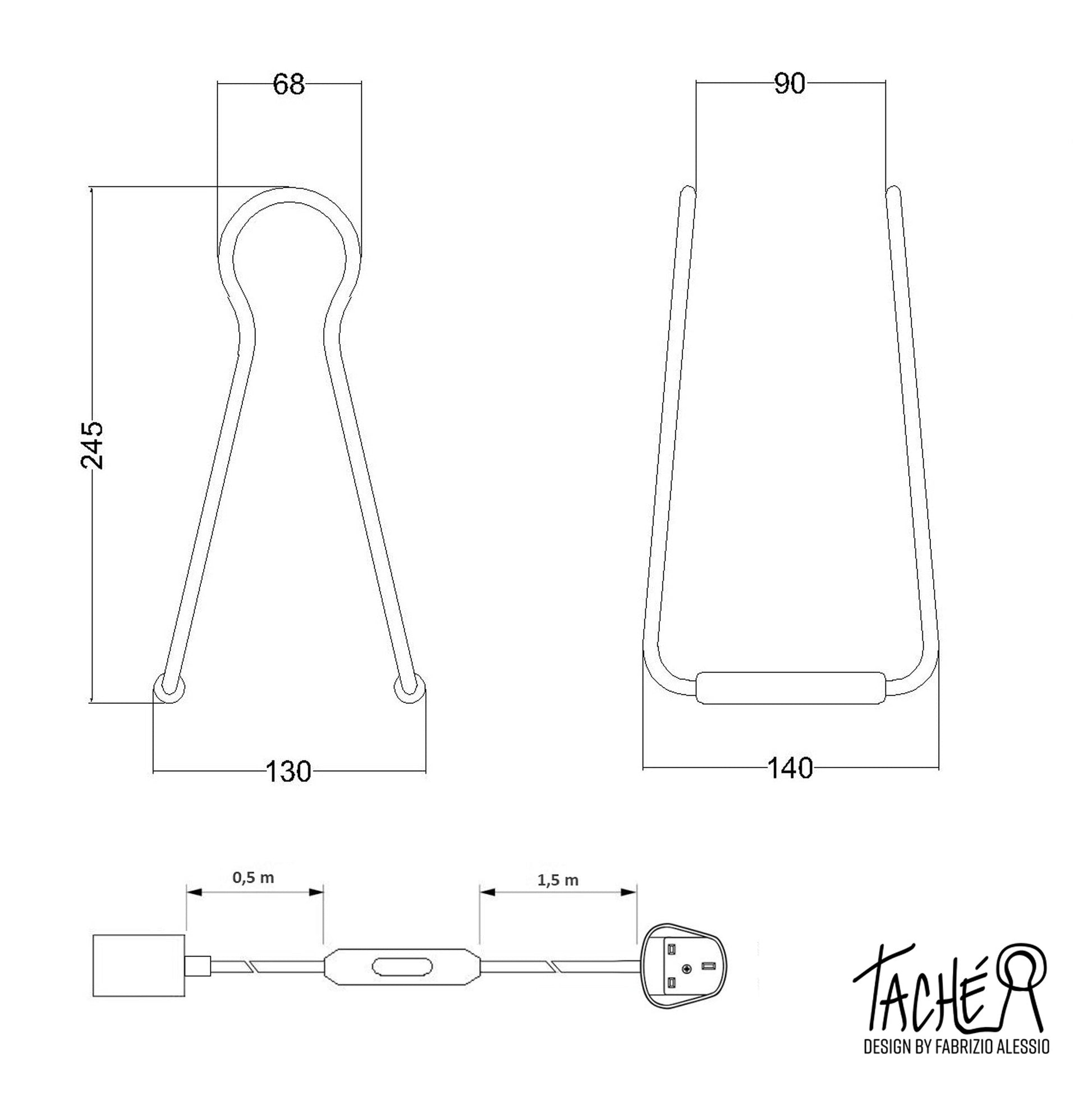 Lampada da tavolo Taché Elegant e spina UK - Cipria