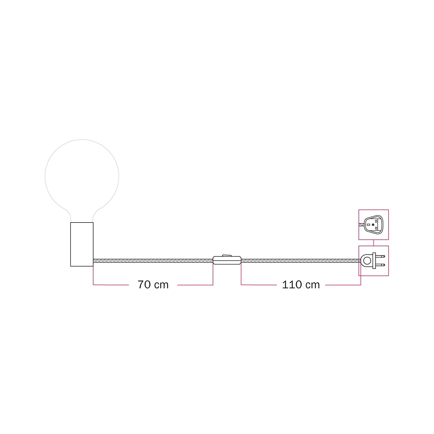Lampada magnetica plug-in con attacco E27 e spina UK - Blu
