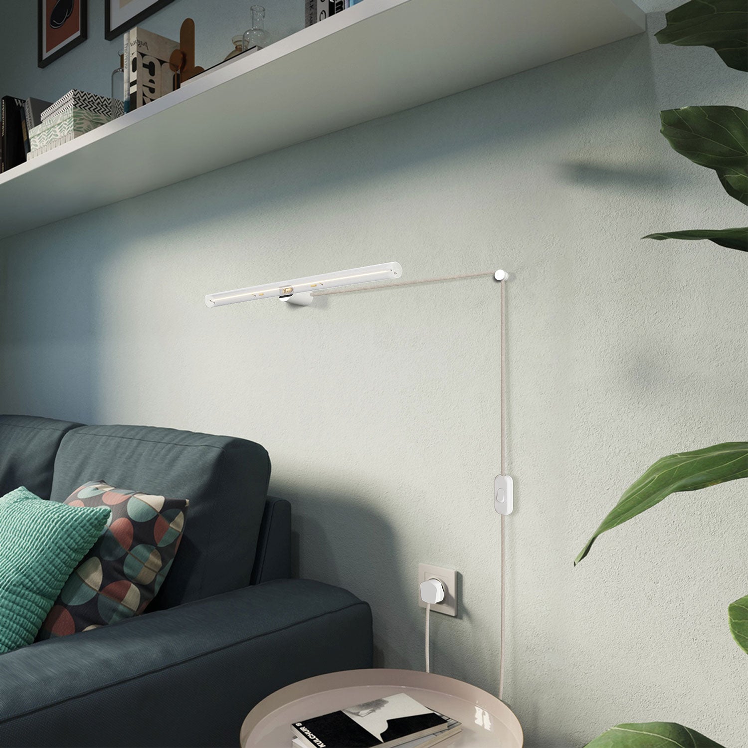 Lampada Spostaluce esse14 con attacco S14d e spina UK - Bianco