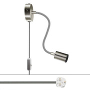 Lampada Spostaluce Flex 30 snodabile con faretto GU1d0 e spina UK - Titanio satinato