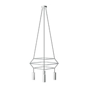 Lampadario 3 Cage a 4 cadute Tub-E14 - Titanio satinato