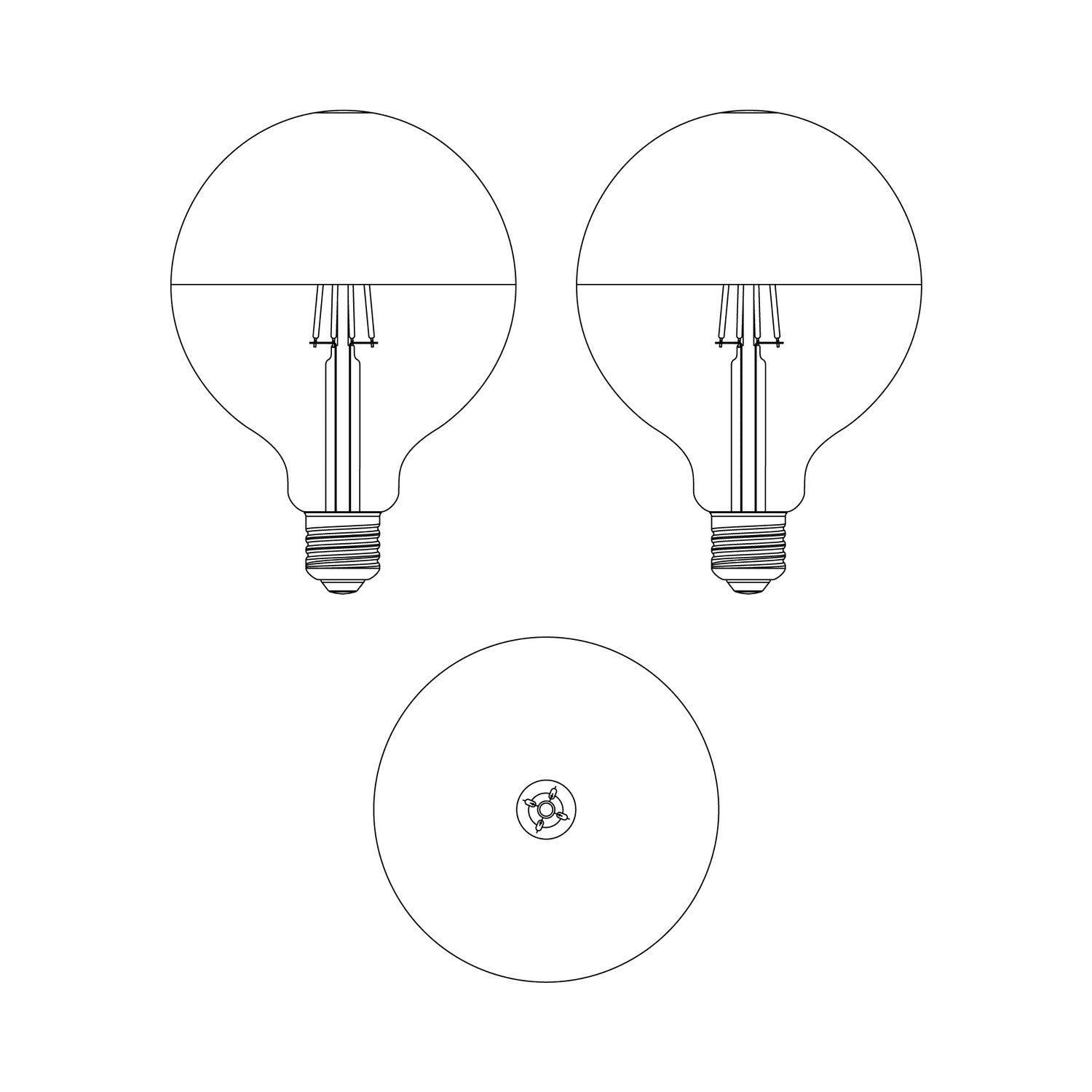 Lampadina LED Maria G125 4,8W 806Lm E27 2700K Dimmerabile - Bianco