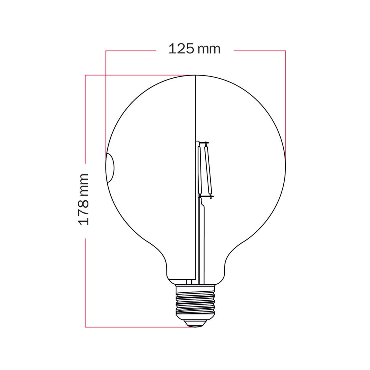 Lampadina LED Talia G125 4,8W 806Lm E27 2700K Dimmerabile - Bianco
