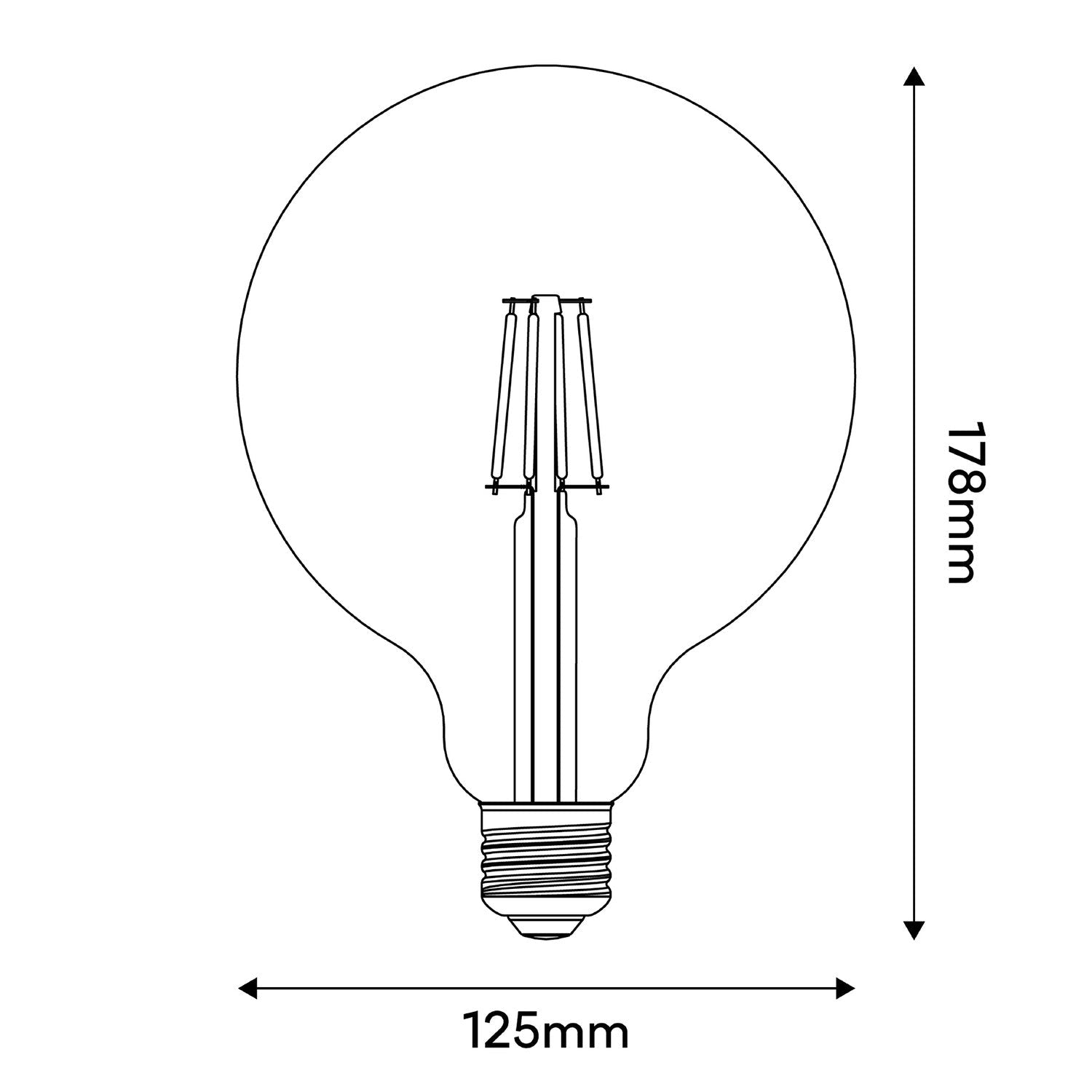 Lampadina LED Tattoo "M'Illumino D'Immenso" G125 4,5W 470Lm E27 2700K Dimmerabile