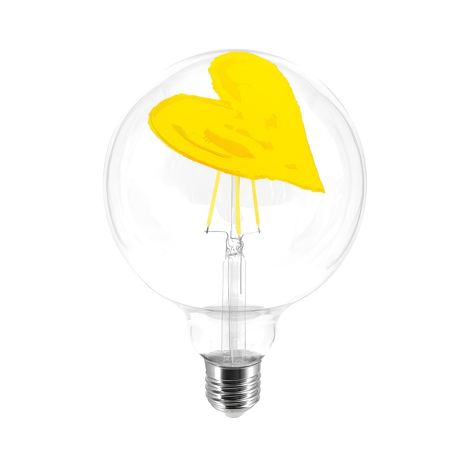 Lampadina LED Tattoo Pop Heart G125 4,5W 470Lm E27 2700K Dimmerabile - Giallo