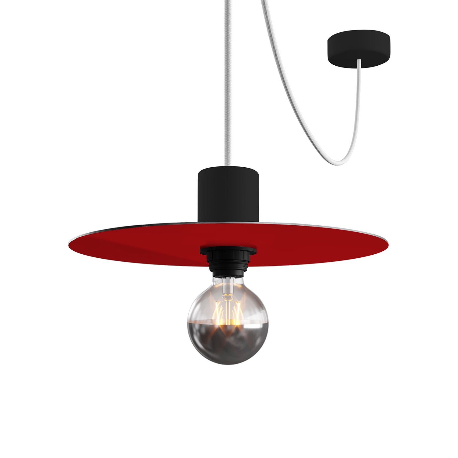 Mini piatto Ellepì 'Solid Color' Rosso per lampade, diametro 24 cm - Made in Italy