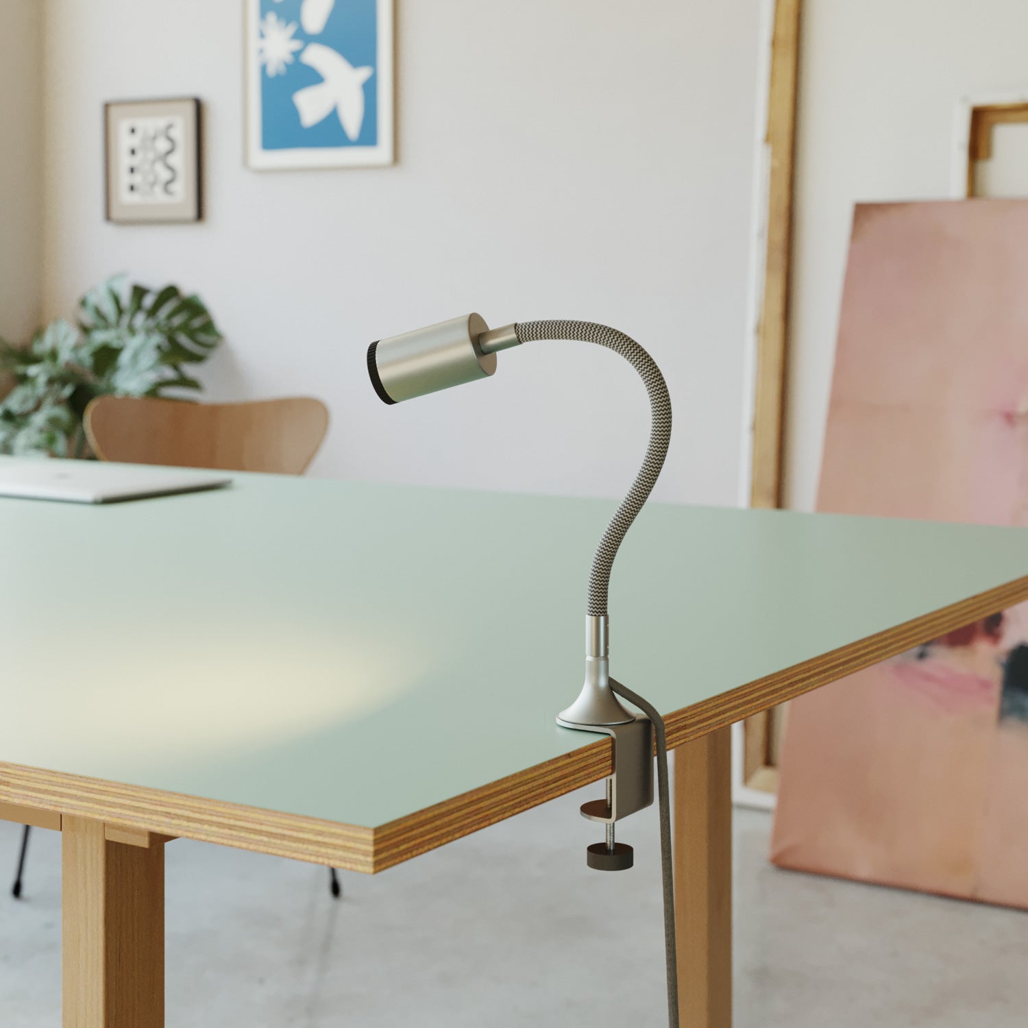 Morsetto da tavolo MAG-Y - Titanio satinato