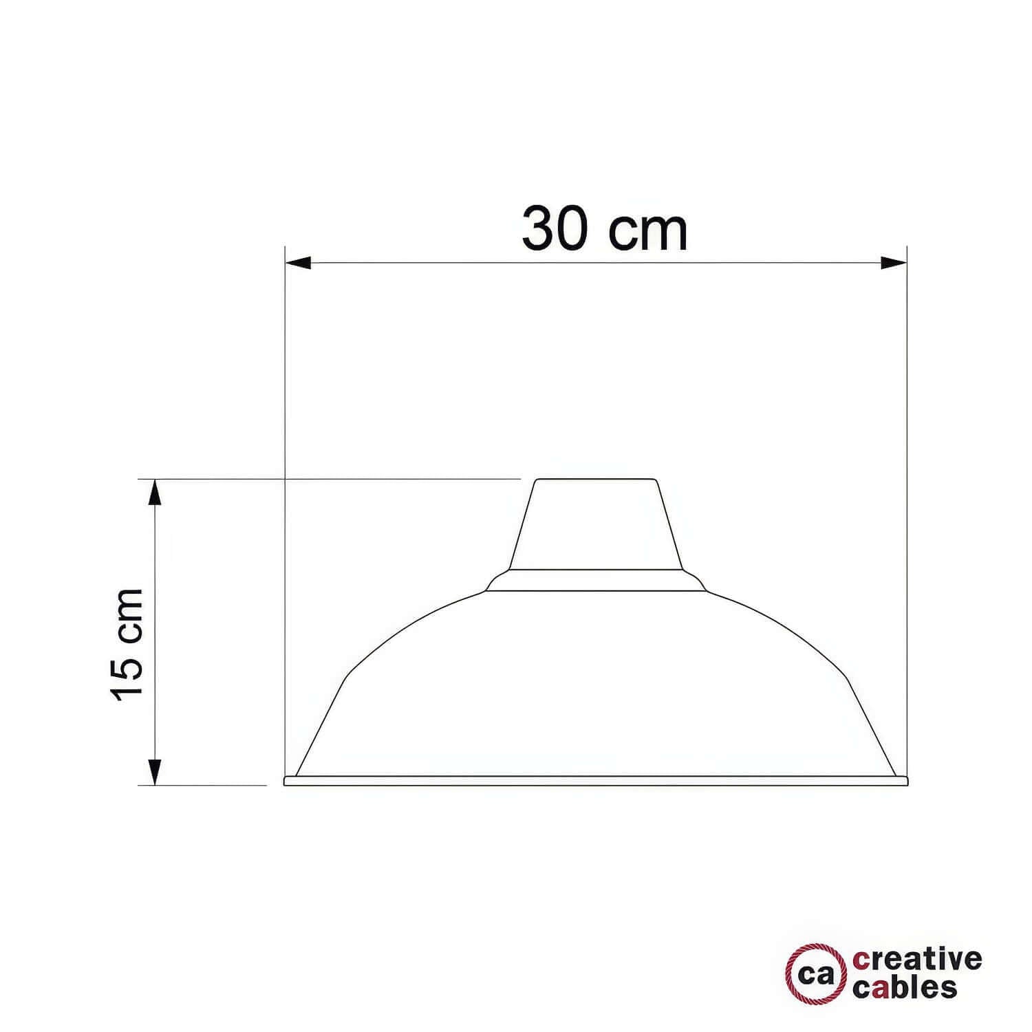 Paralume Bistrot in metallo smaltato con attacco E27, diametro 30 cm - Nero