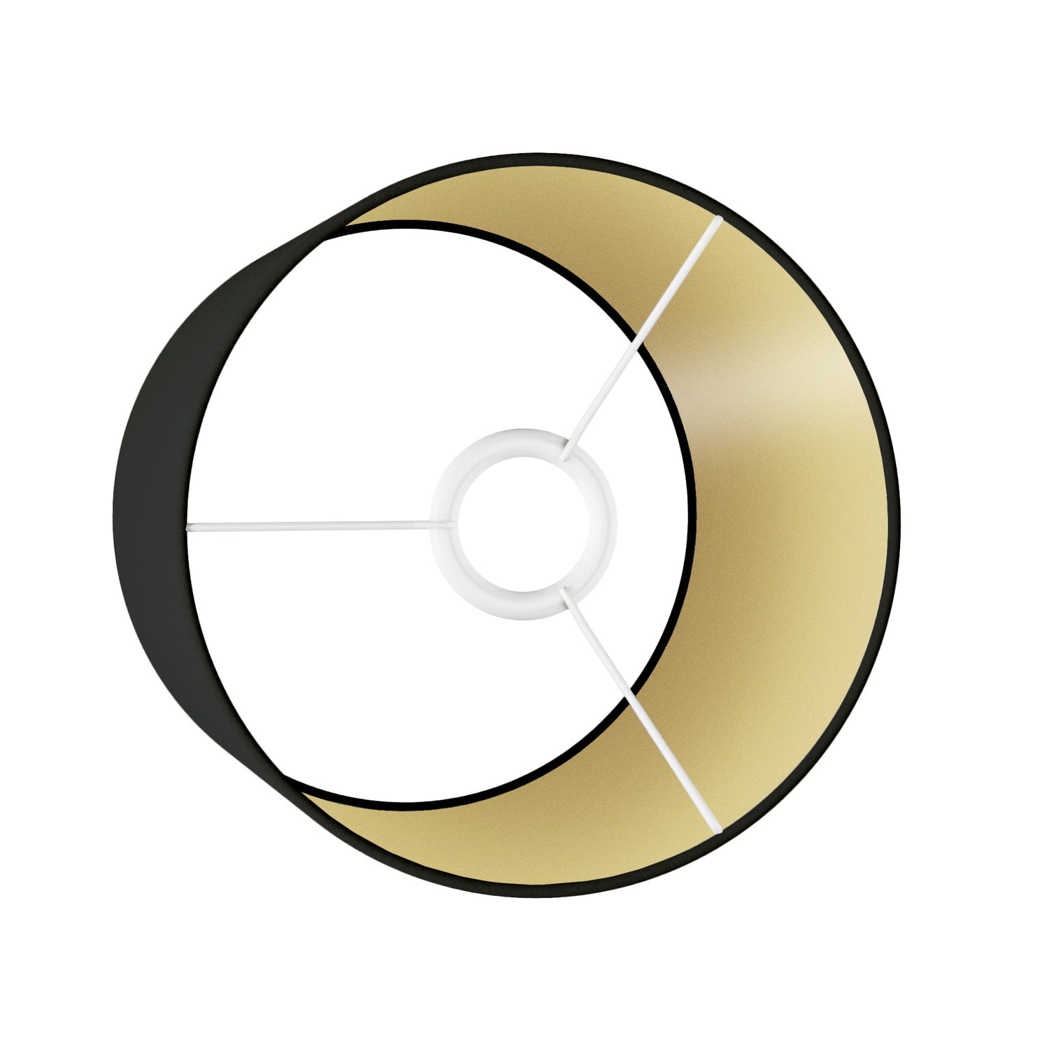 Paralume Cilindro M in tessuto con attacco E27 - Made in Italy - Cinette nero interno Oro