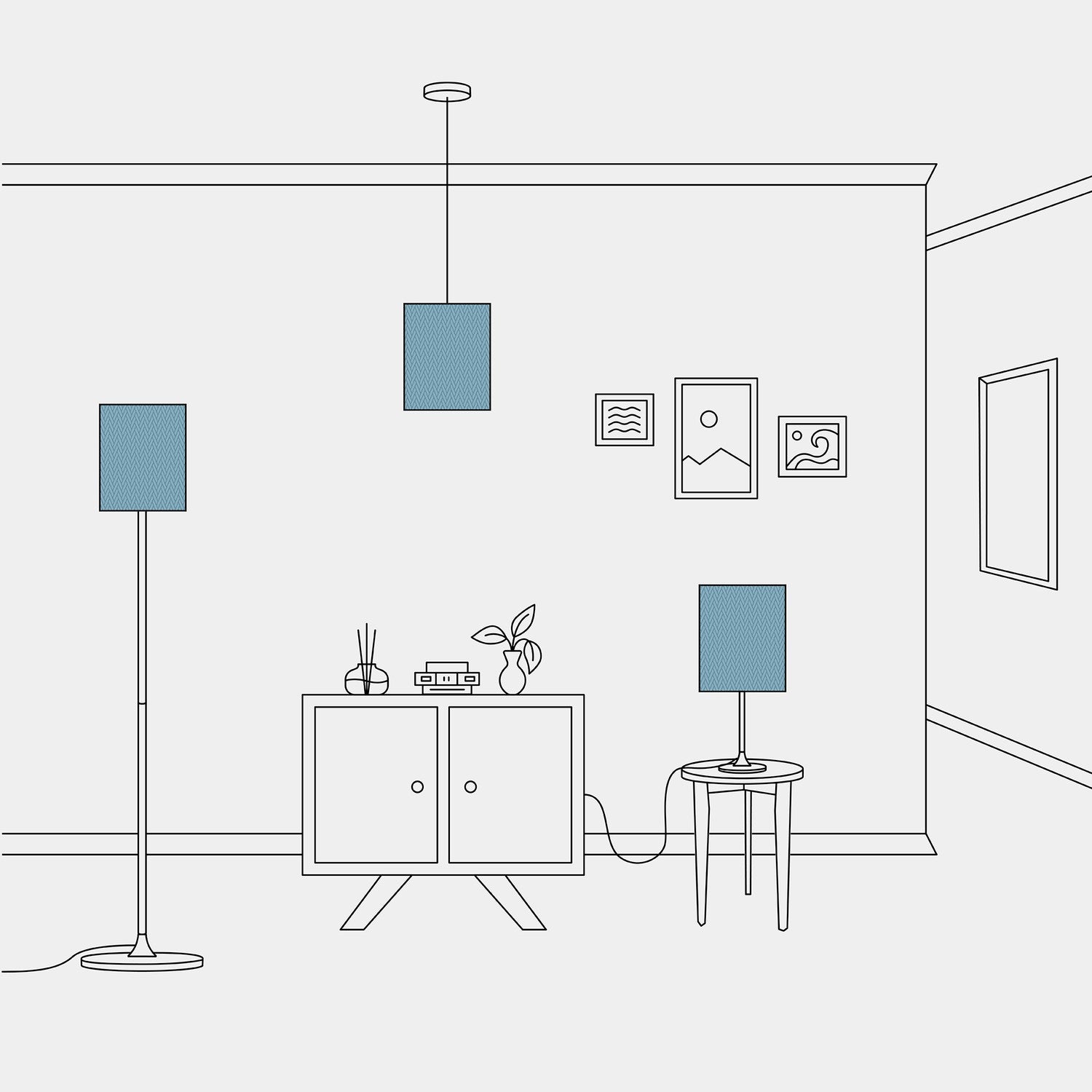 Paralume Cilindro M in tessuto con attacco E27 - Made in Italy - Teletta Verde Dubbio