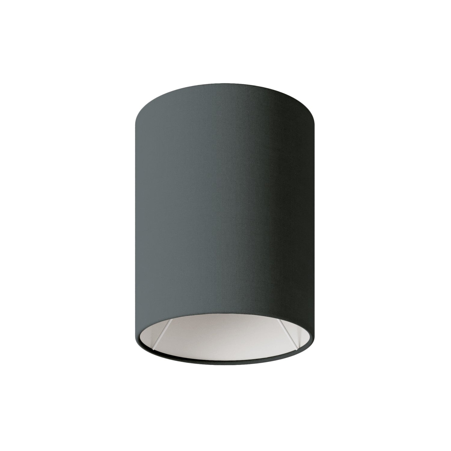 Paralume Cilindro S in tessuto con attacco E27 - Made in Italy - Teletta Grigio Scuro