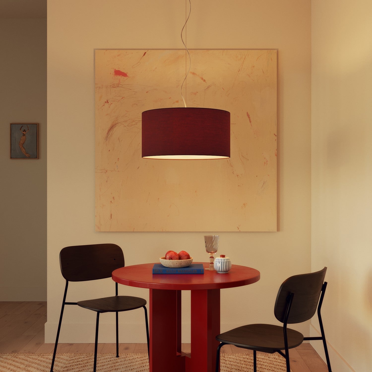 Paralume Cilindro XL in tessuto con attacco E27 - Made in Italy - Arenal Bordeaux