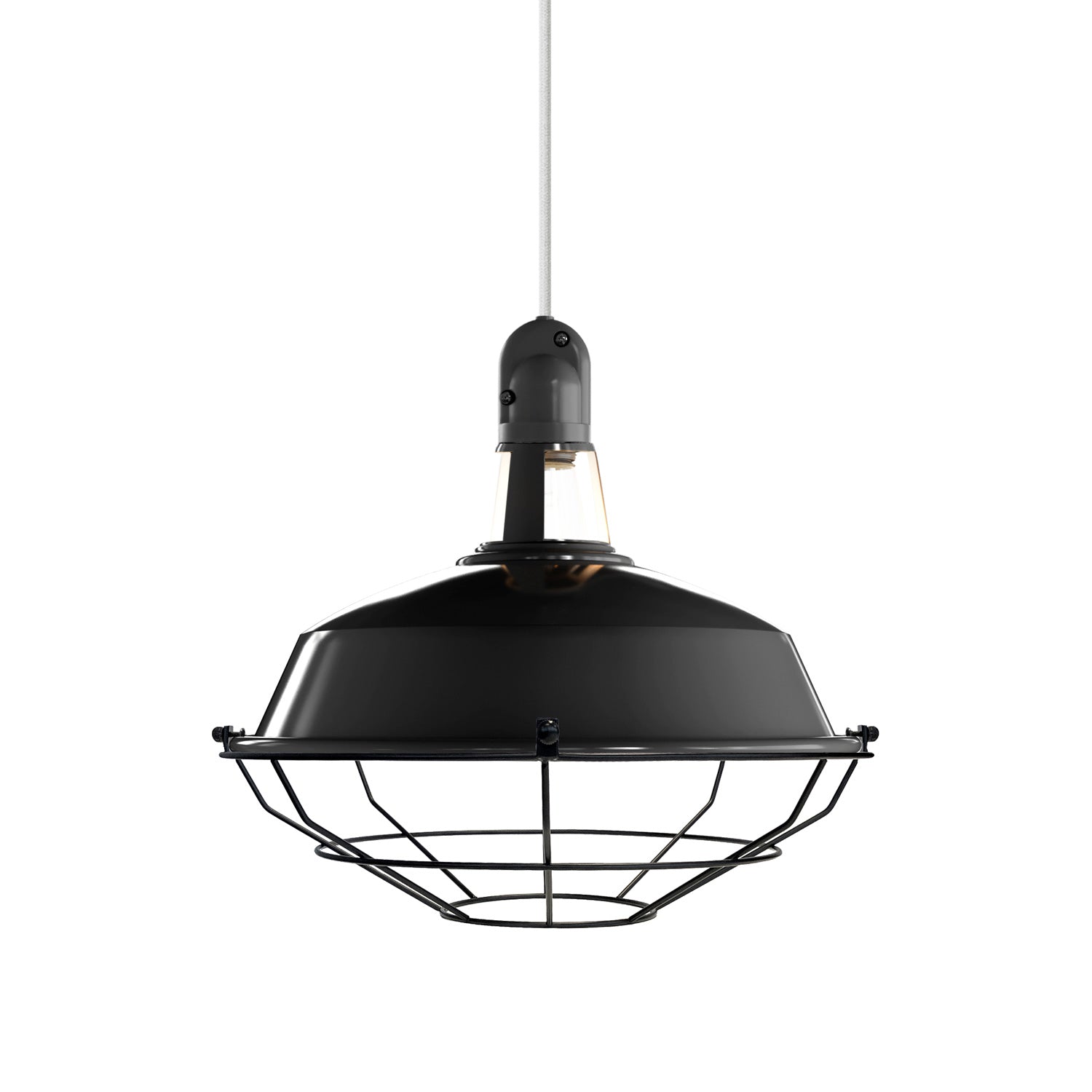 Paralume Harbour con gabbia in metallo - Nero