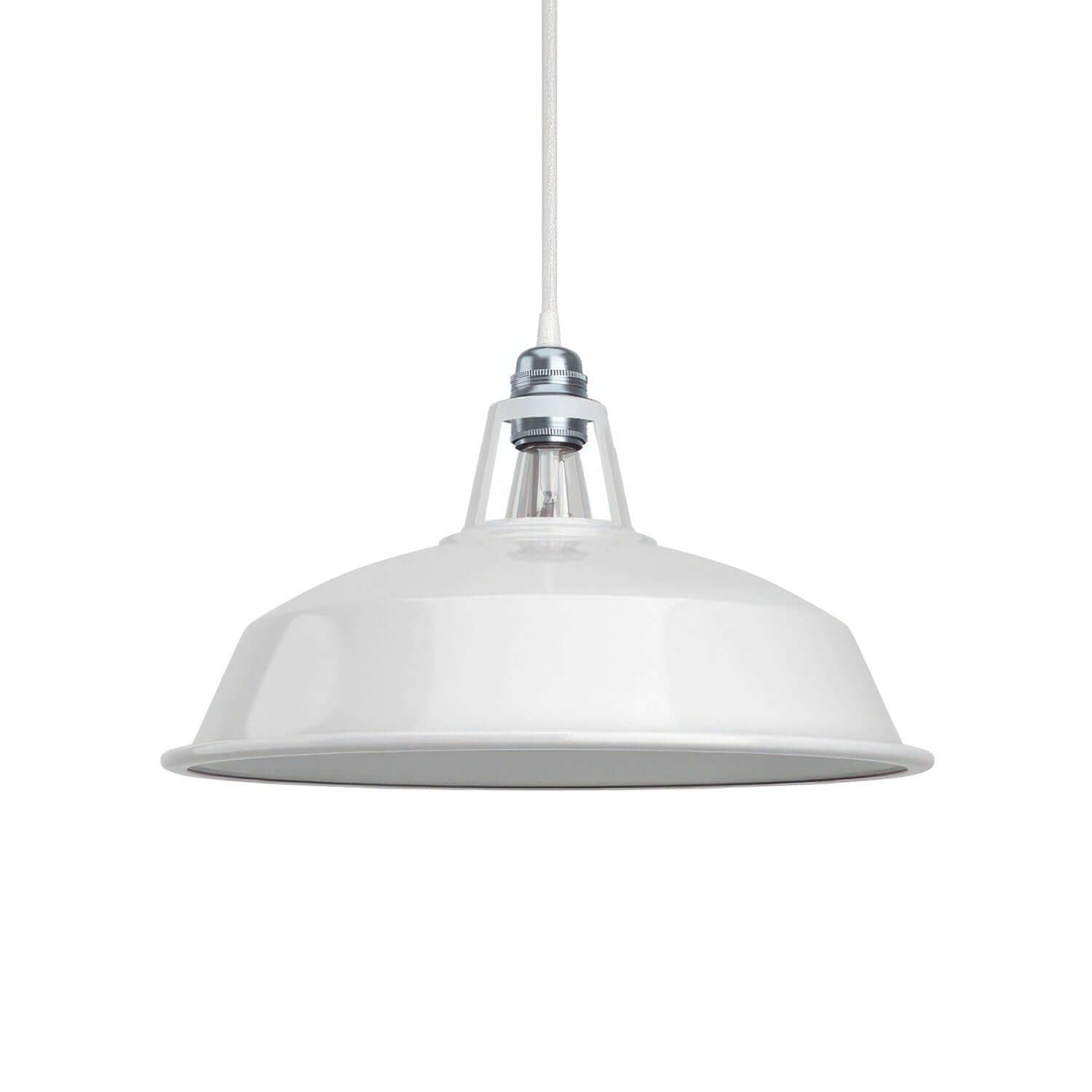 Paralume Harbour in metallo smaltato con attacco E27, diametro 38 cm - Bianco
