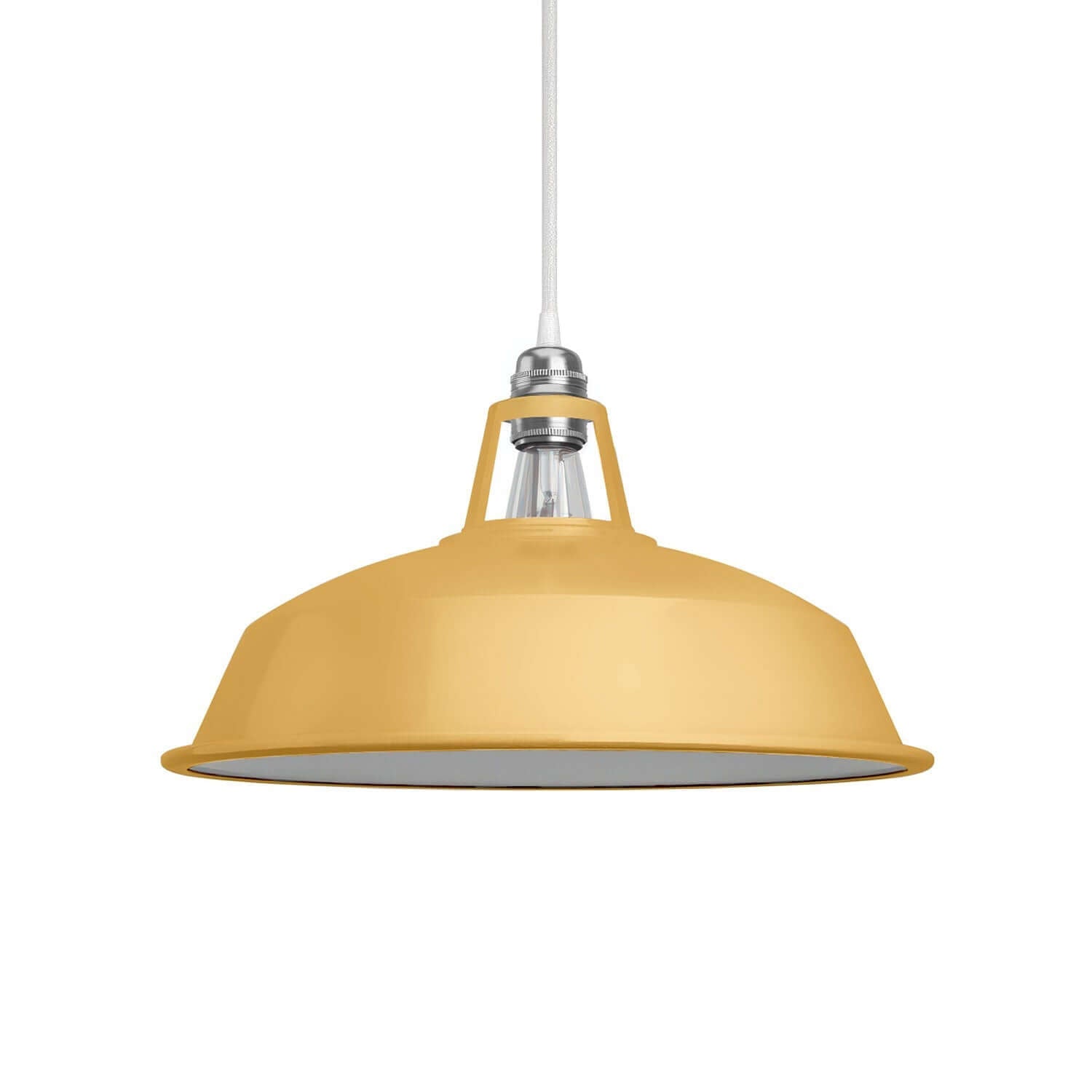 Paralume Harbour in metallo smaltato con attacco E27, diametro 38 cm - Mostarda