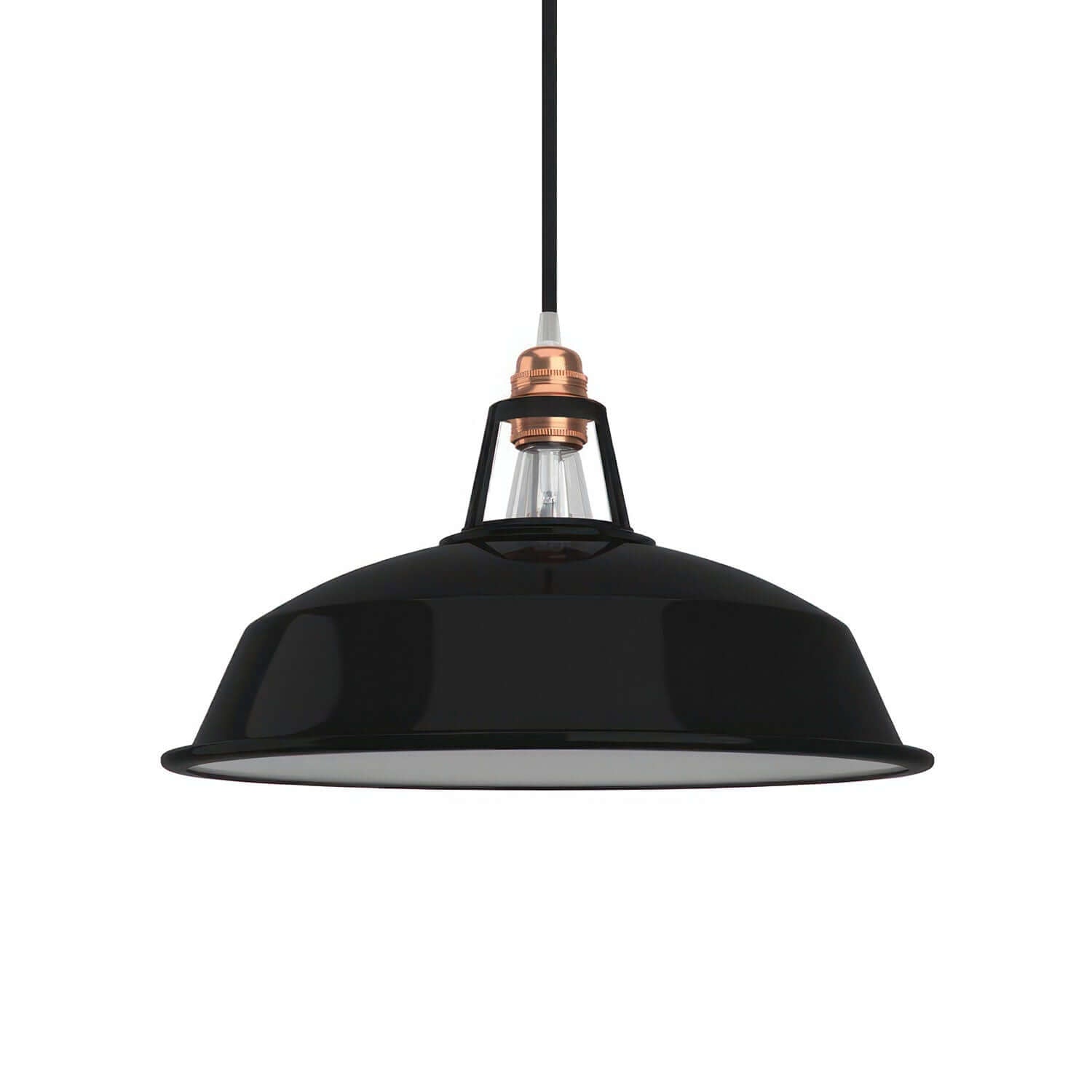 Paralume Harbour in metallo smaltato con attacco E27, diametro 38 cm - Nero