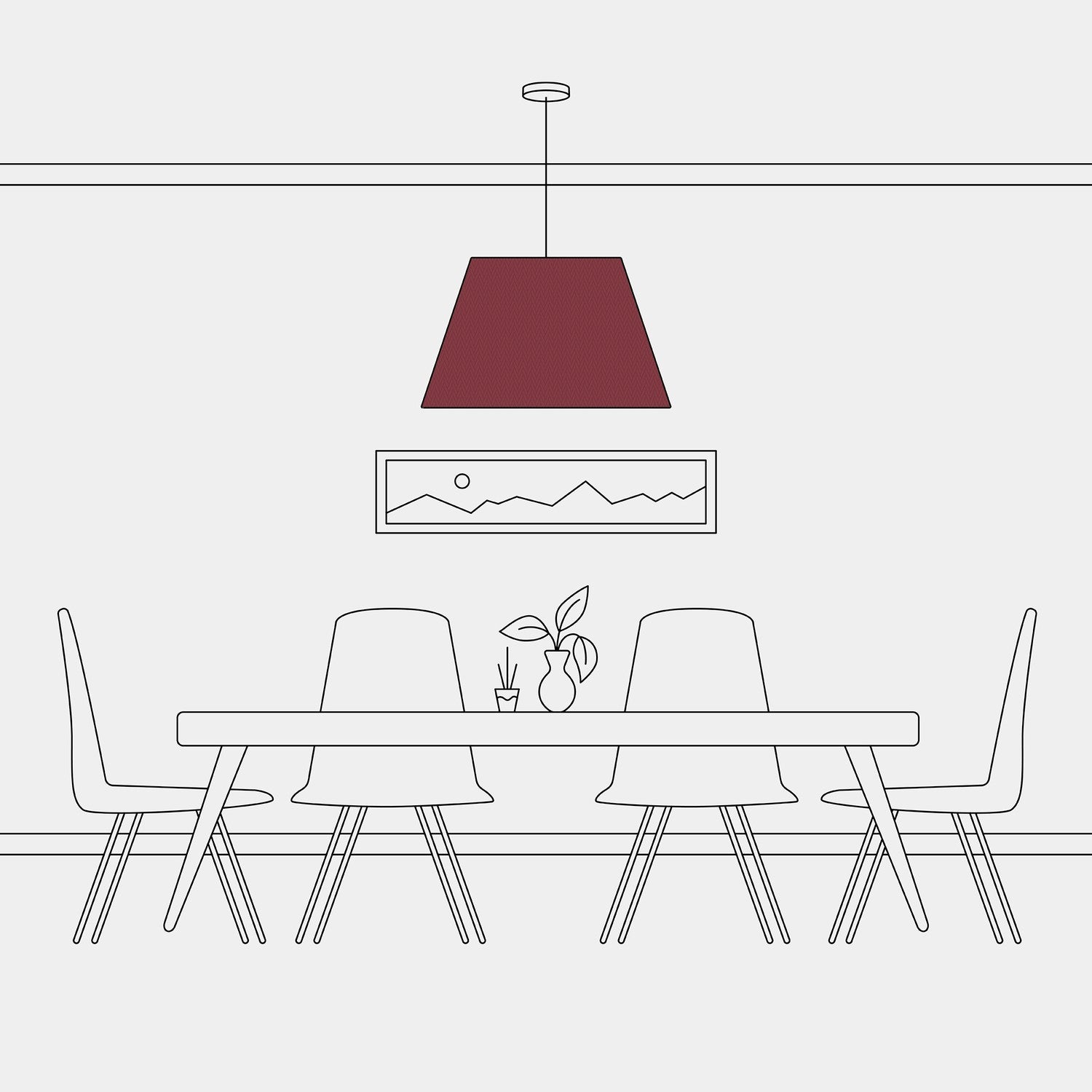 Paralume Impero L per sospensione con attacco E27 - Made in Italy - Arenal Bordeaux