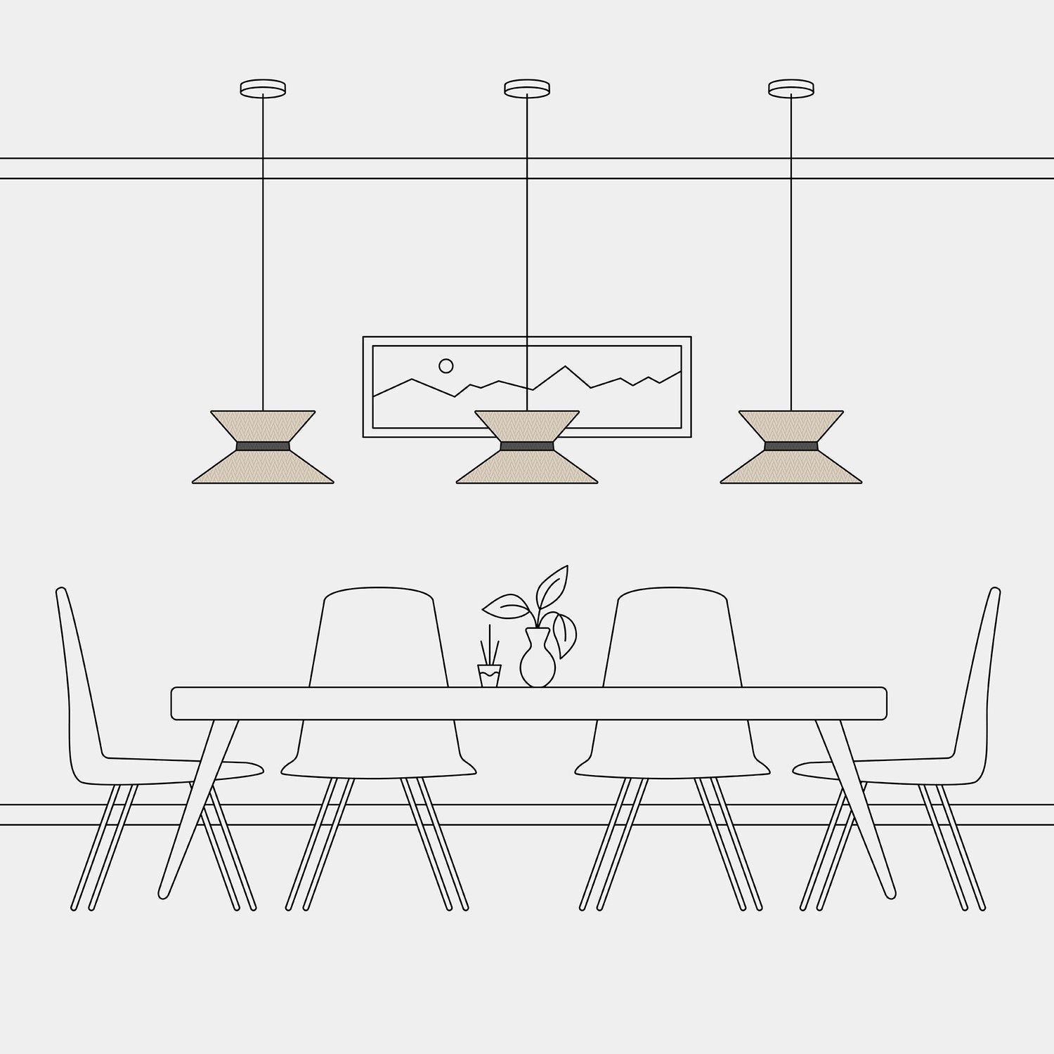 Paralume in tessuto Clessidra Arenal tortora - Made in Italy Teletta antracite