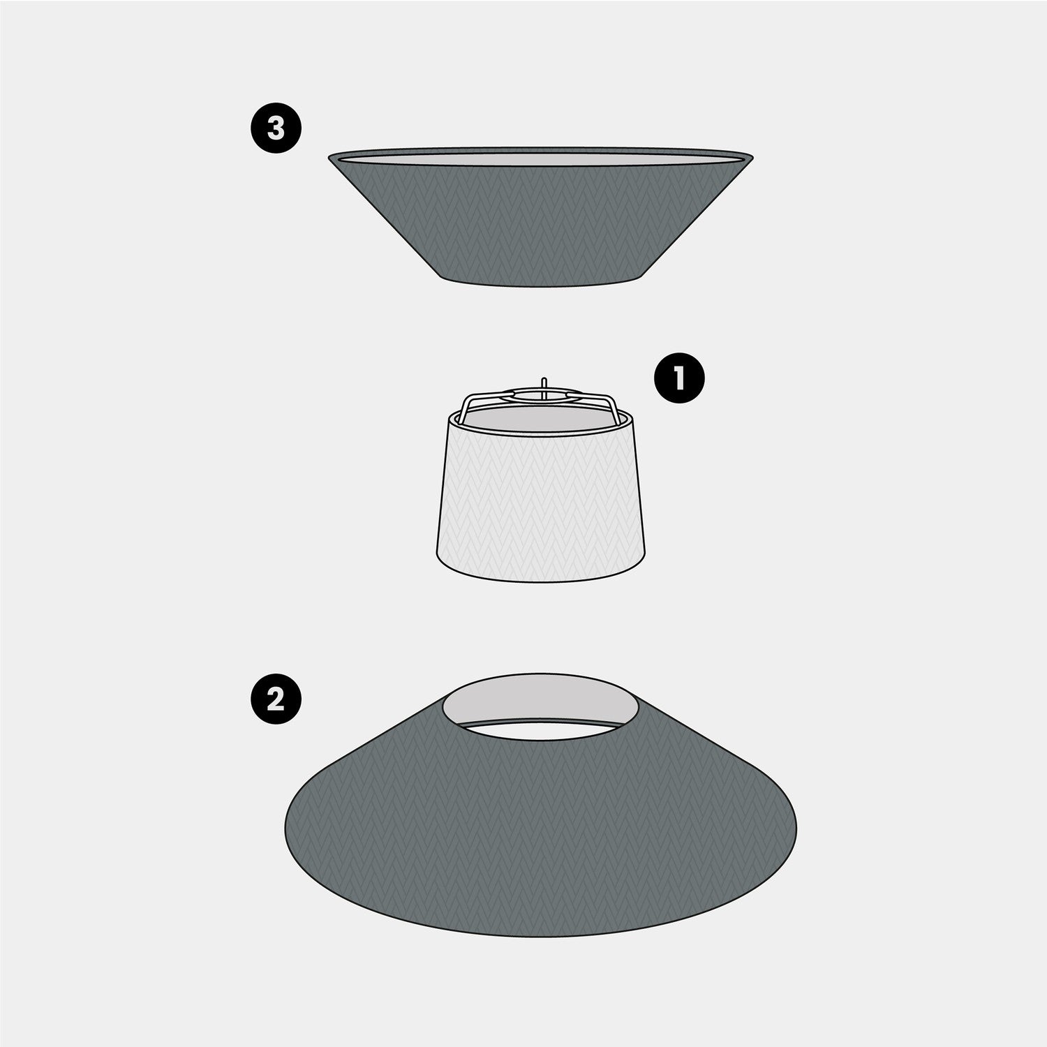 Paralume in tessuto Clessidra Teletta grigio scuro - Made in Italy Arenal sabbia