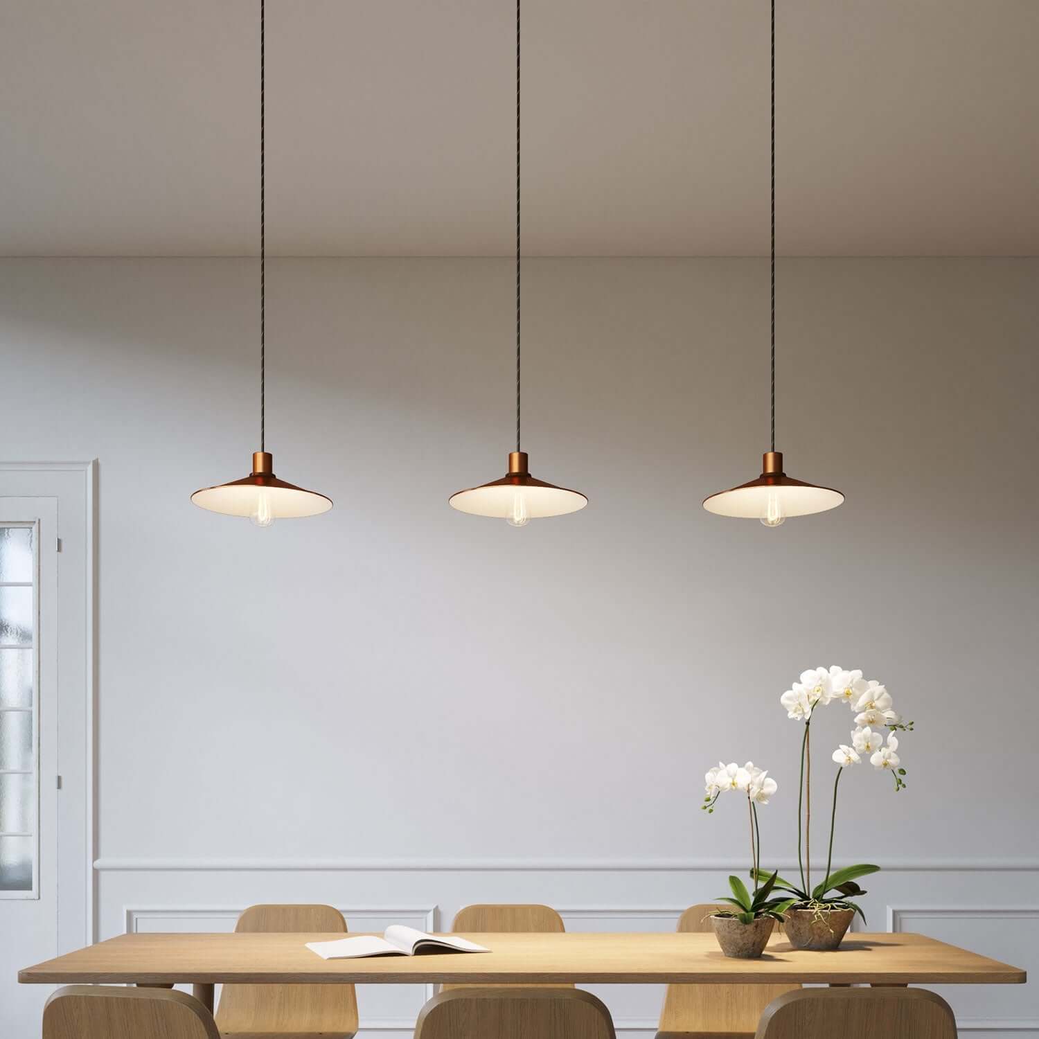 Paralume Swing in metallo smaltato per portalampada E27 - Rame satinato