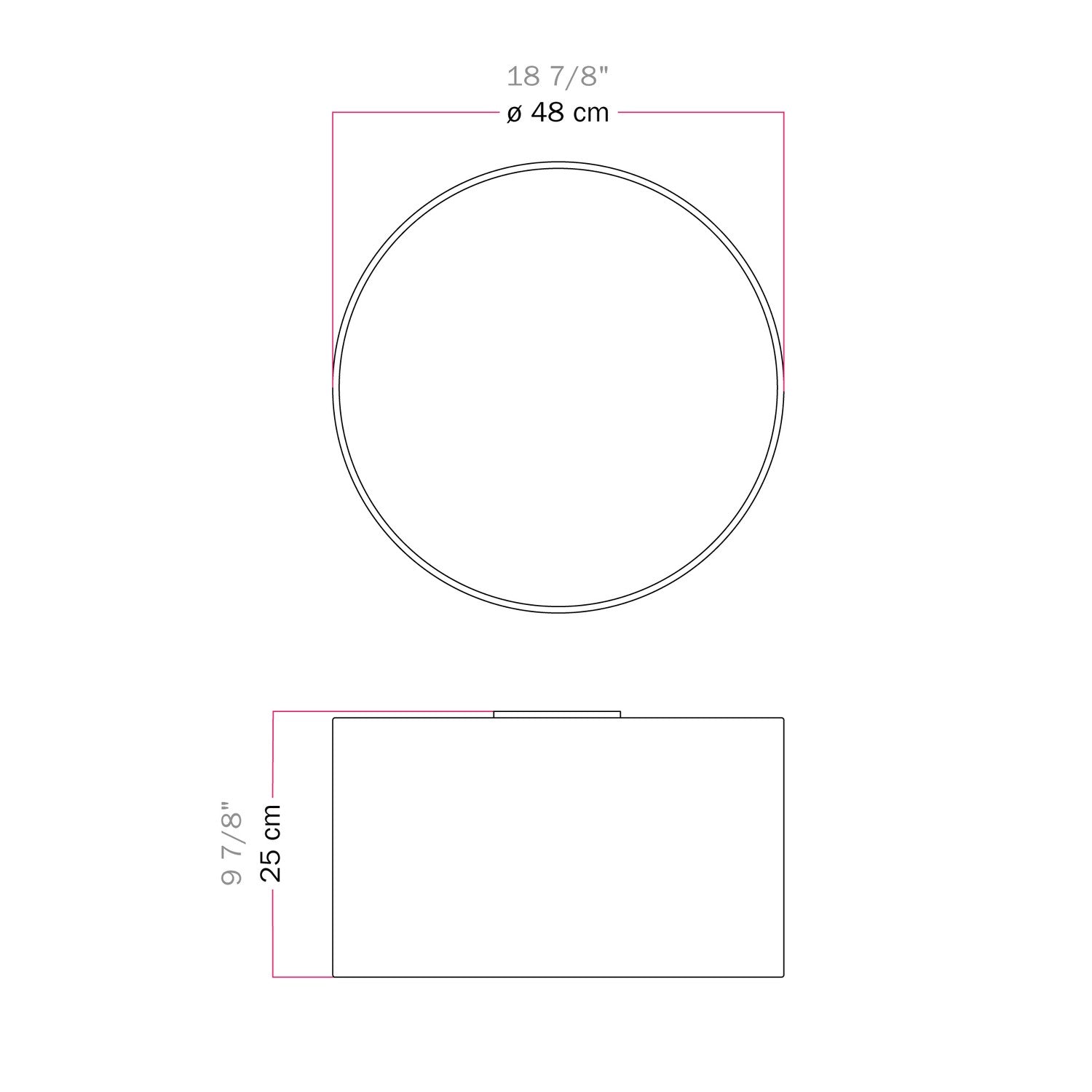 Plafoniera in tessuto Medium - Made in Italy - Lana Aragosta