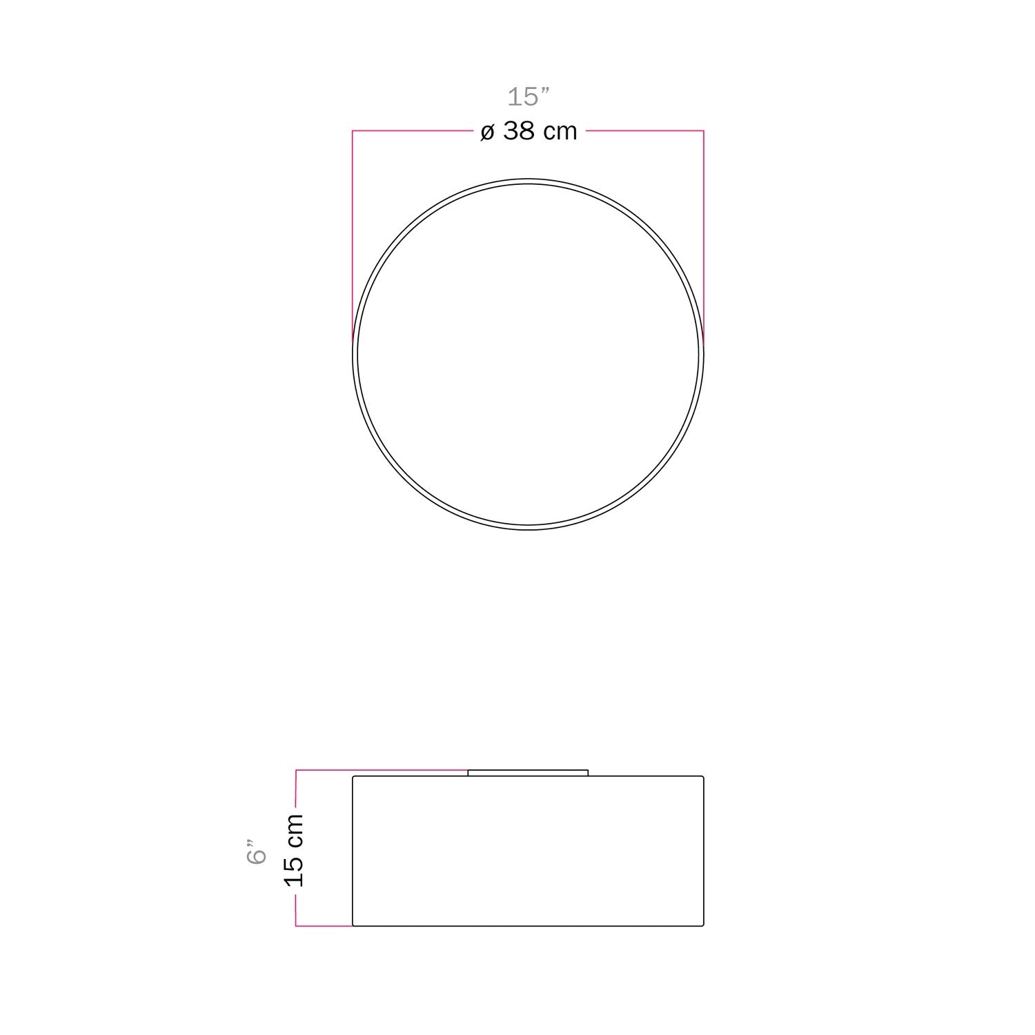 Plafoniera in tessuto Small - Made in Italy - Lana Grigio Scuro