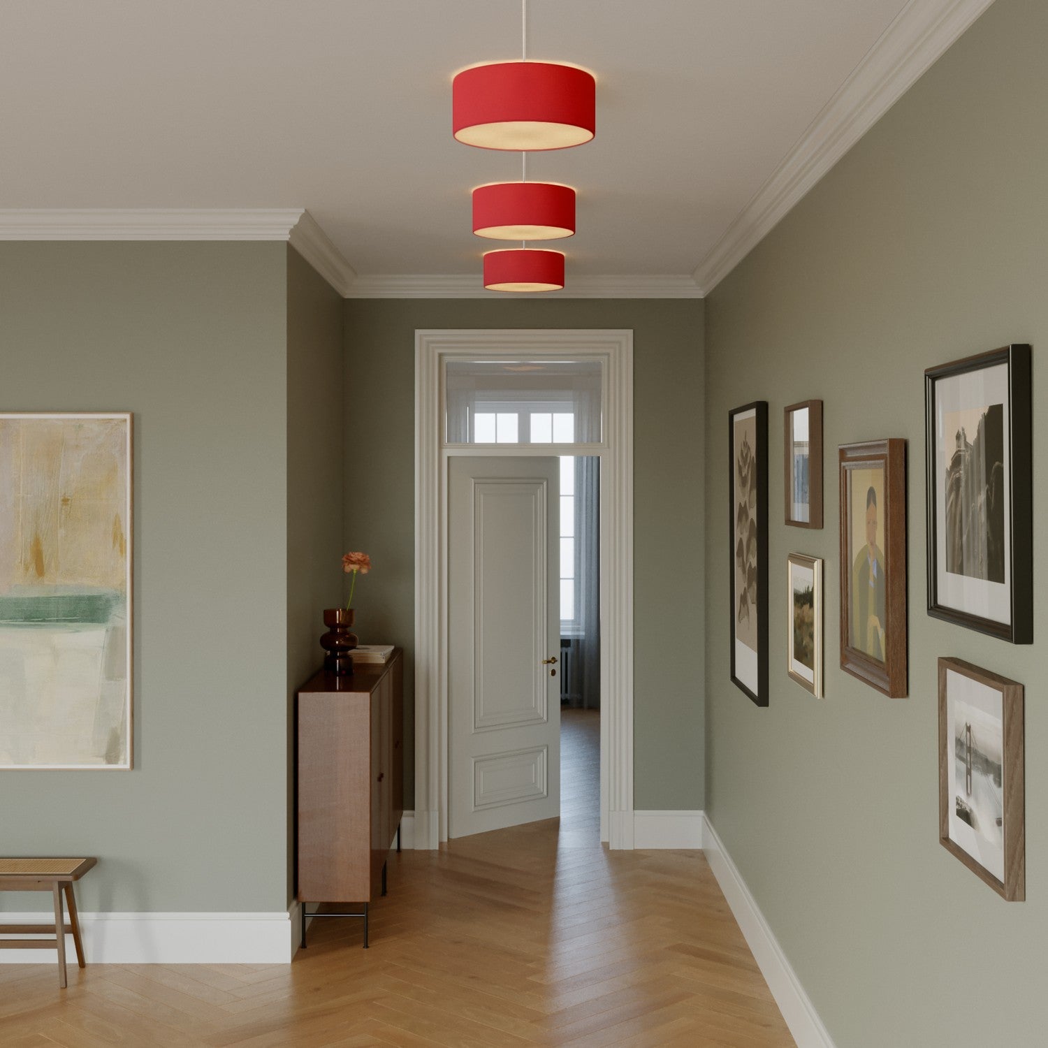 Plafoniera in tessuto Small - Made in Italy - Teletta rosso