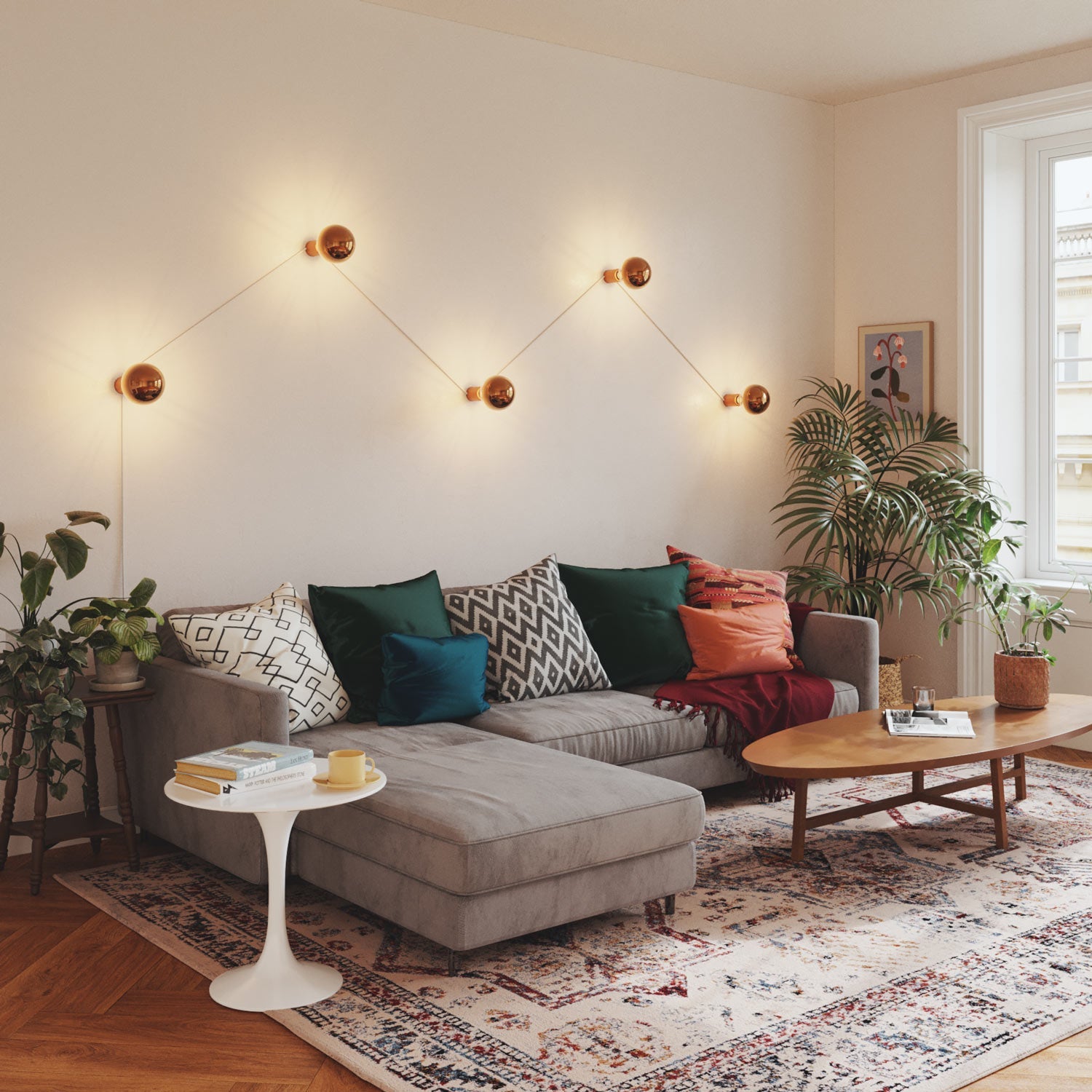 Portalampada E27 Spostaluce in metallo da parete o soffitto - Rame satinato