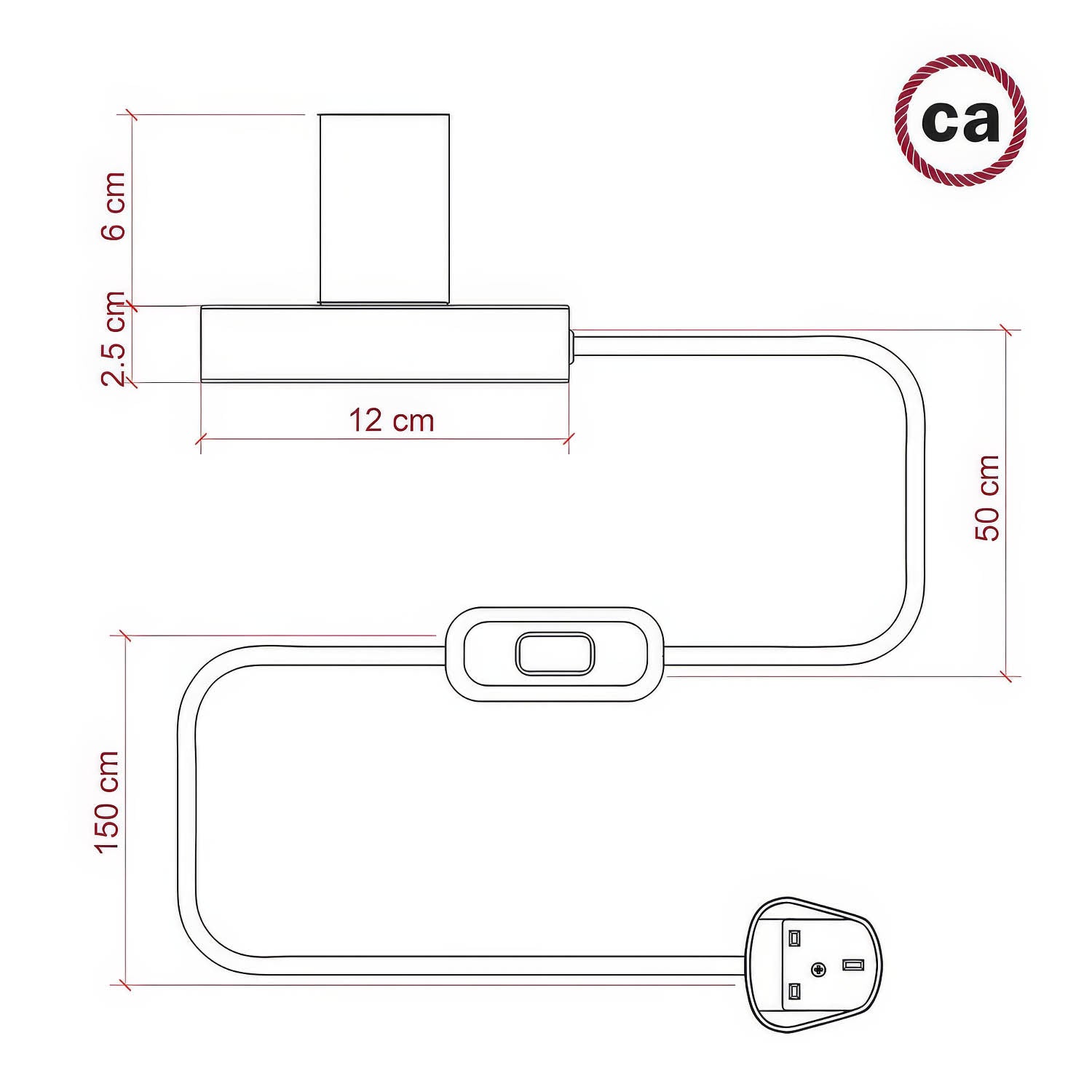 Posaluce - Lampada da tavolo in metallo e spina UK - Titanio satinato