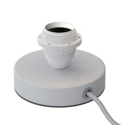 Posaluce per paralume - Lampada da tavolo in metallo e spina UK - Bianco opaco