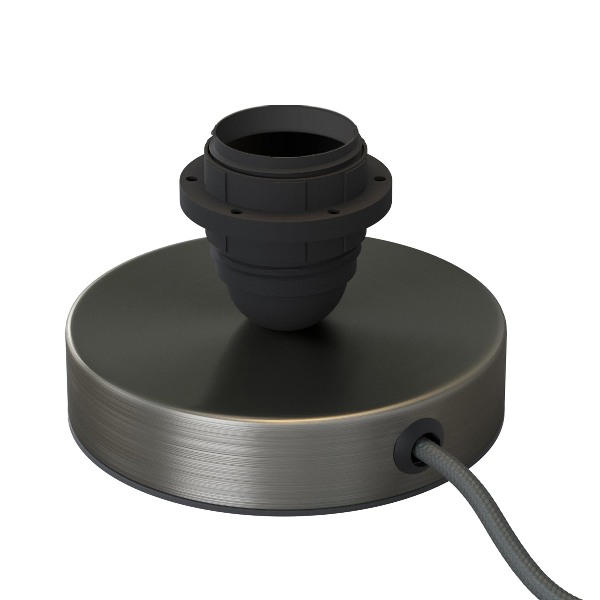 Posaluce per paralume - Lampada da tavolo in metallo e spina UK - Titanio satinato