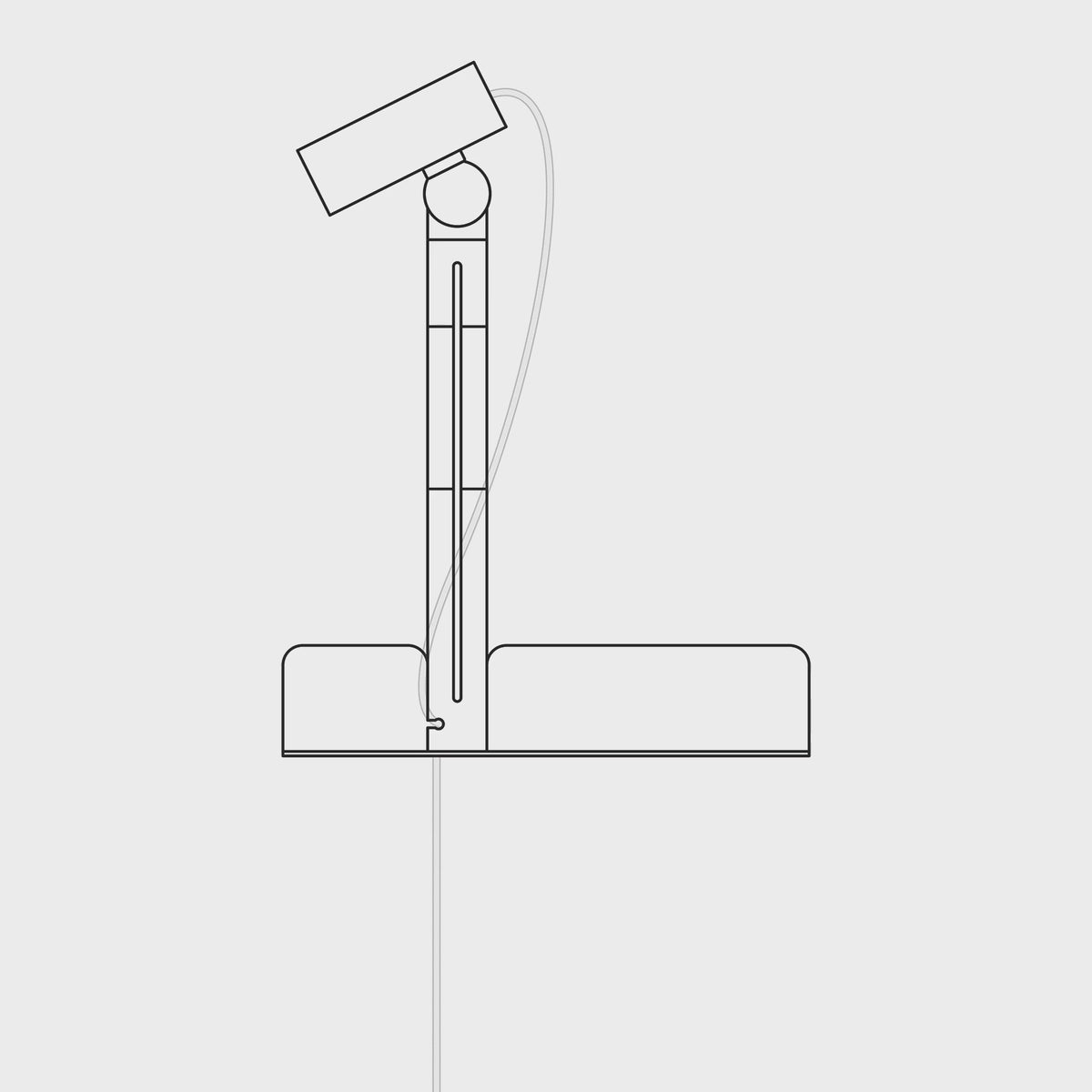 Load video: Wall lamp with shelf, adjustable magnetic spotlight, and UK plug - Murio Tubo - Blue