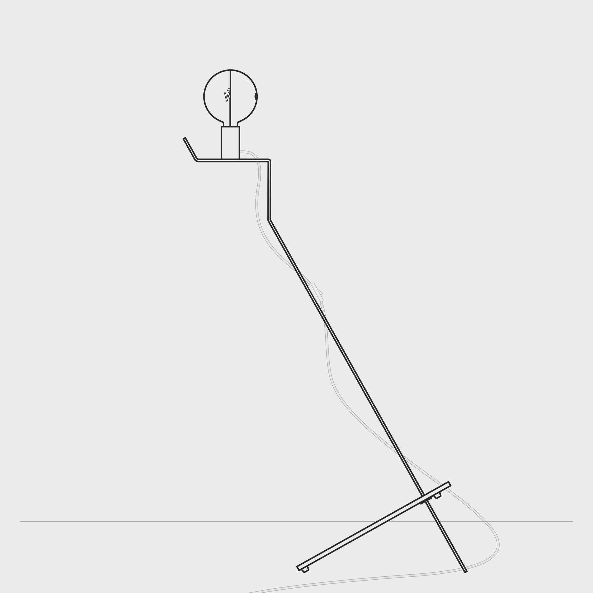 Load video: Tilting floor lamp with painted LED G125 Light bulb and UK Plug - Mario Talia - Orange