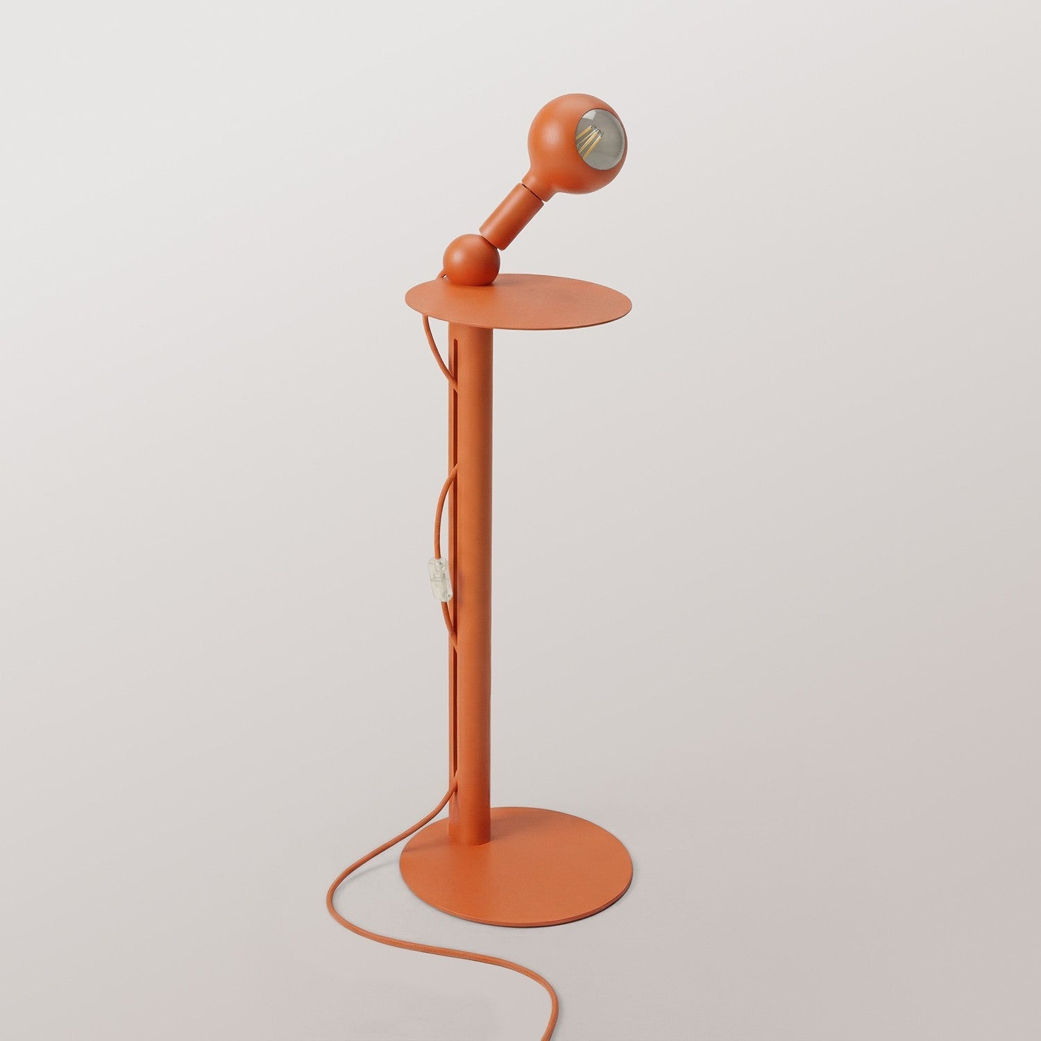 Rocco - Lampada da terra con spina UK e lampadina Camo - Arancione