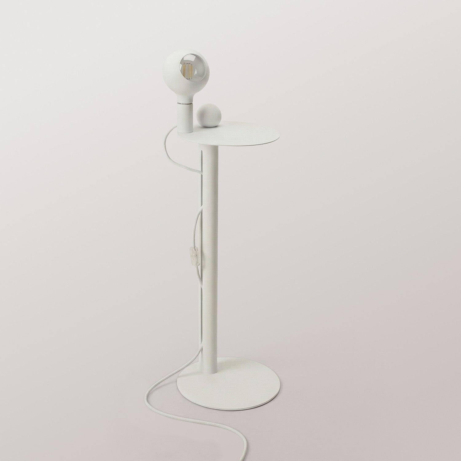 Rocco - Lampada da terra con spina UK e lampadina Camo - Bianco