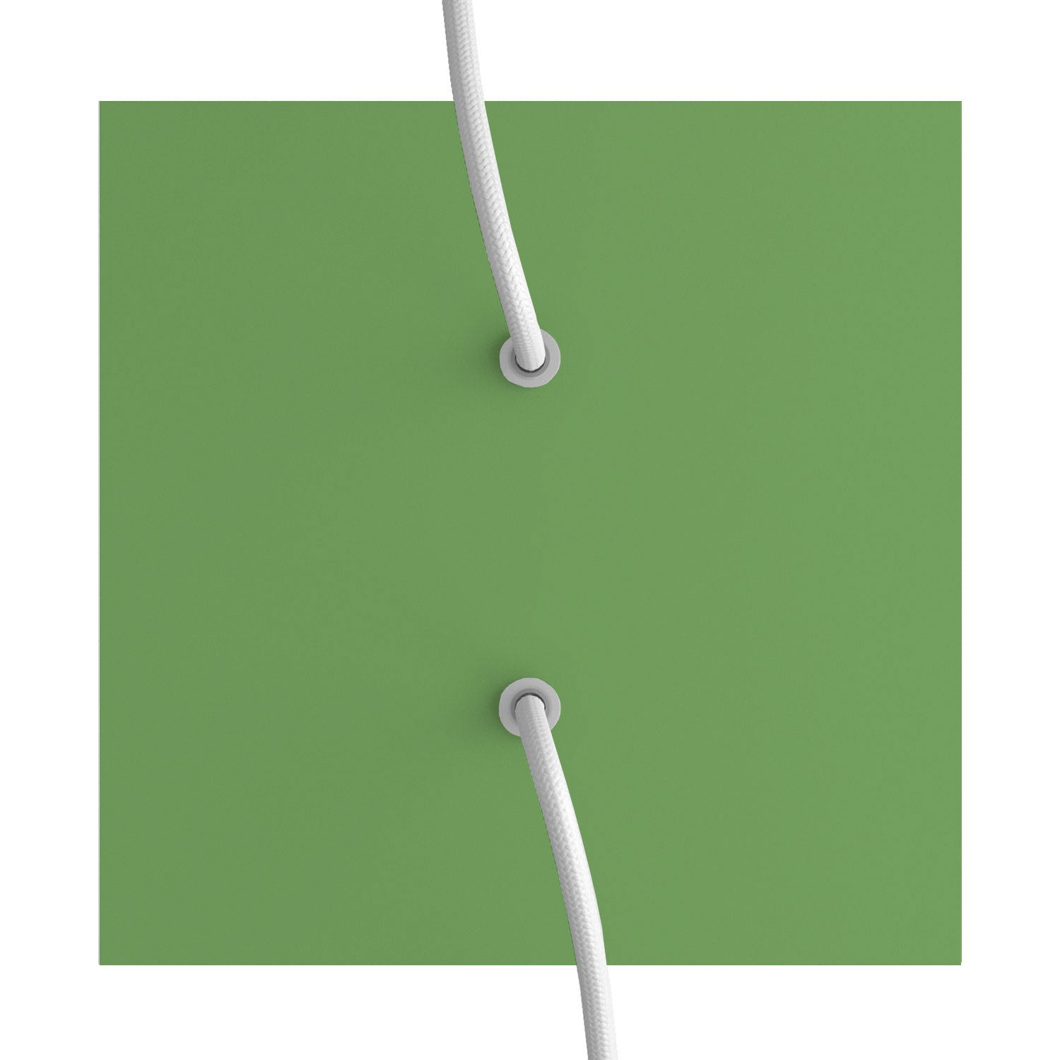Rosone Rose - One quadrato, 200 mm con 2 fori e 4 fori laterali - Verde prato - Creative Cables