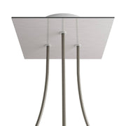 Rosone Rose-One quadrato, 200 mm con 3 fori e 4 fori laterali - Dibond Acciaio satinato Bianco