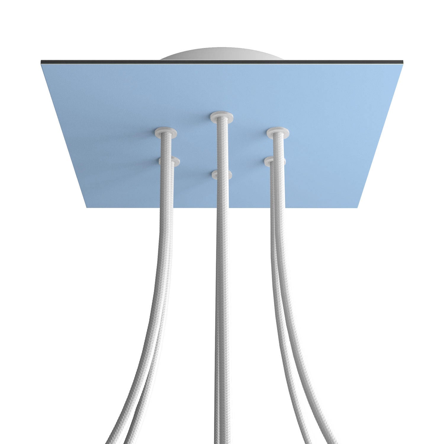 Rosone Rose-One quadrato, 200 mm con 6 fori e 4 fori laterali - Blu carta da zucchero Bianco