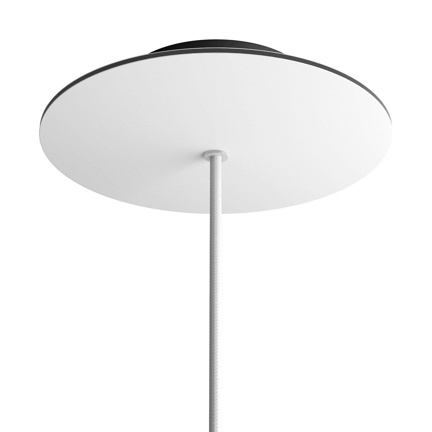 Rosone Rose-One rotondo, diametro 200 mm con 1 foro e 4 fori laterali - Bianco opaco Nero