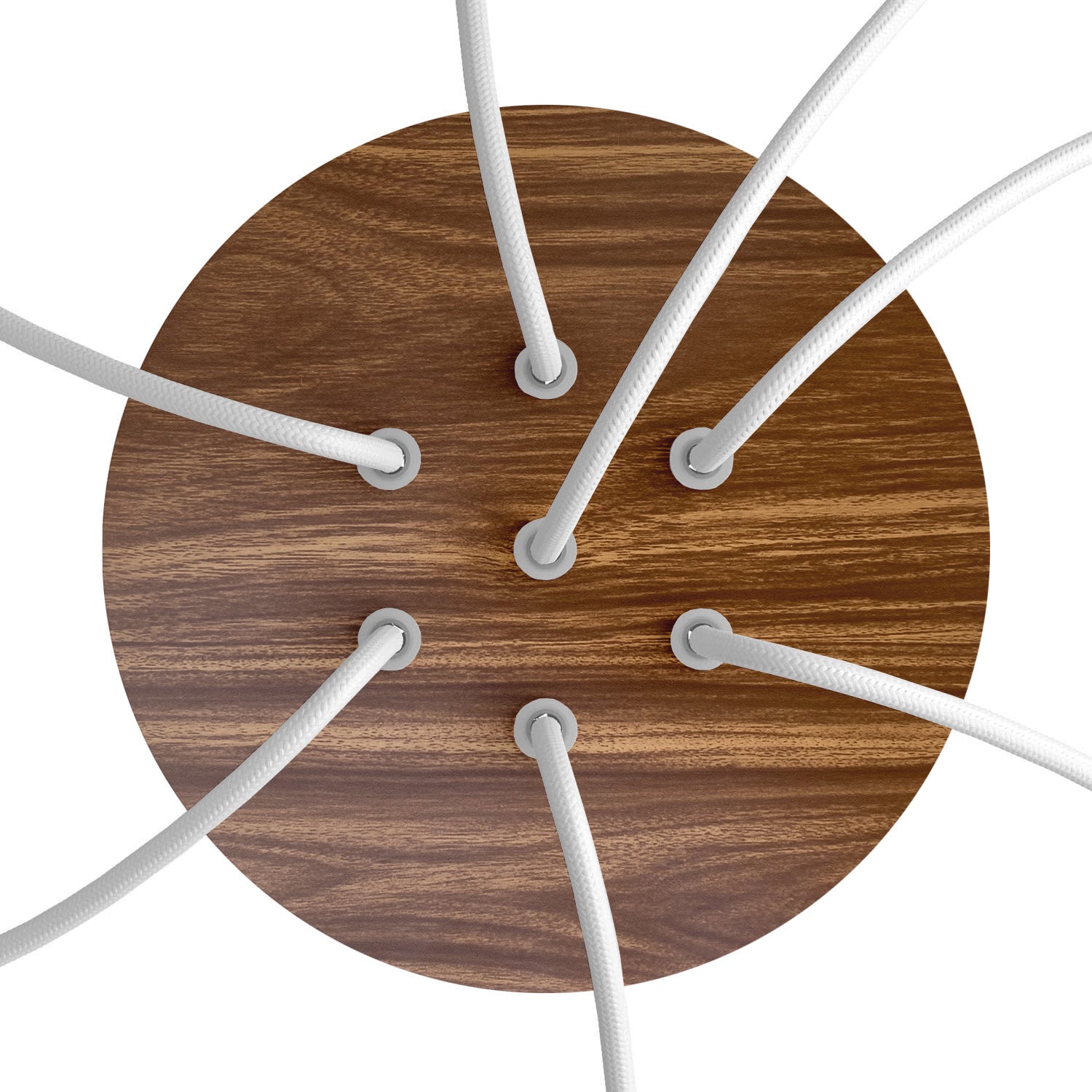 Rosone Rose-One rotondo, diametro 200 mm con 7 fori e 4 fori laterali - Legno Bianco