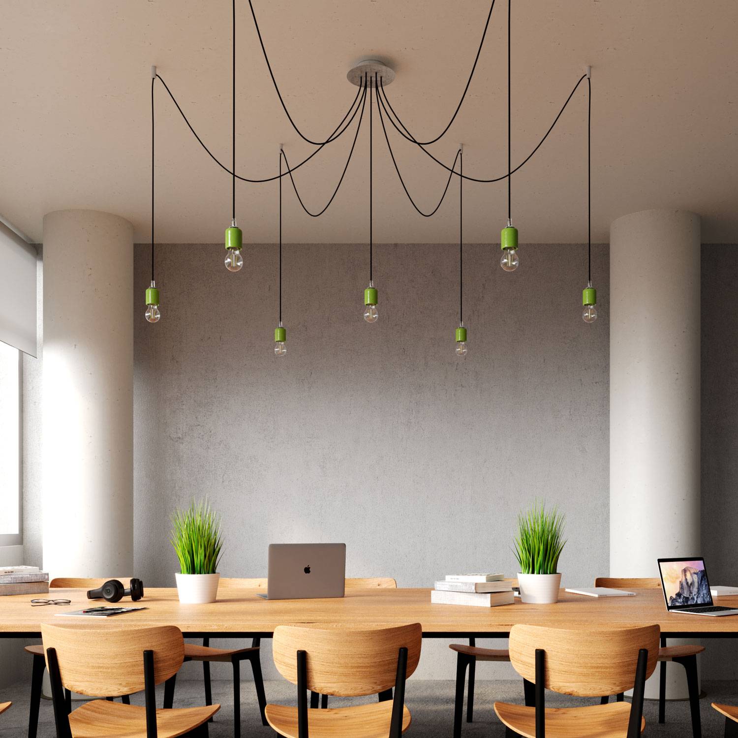 Rosone Rose-One rotondo, diametro 200 mm con 7 fori e 4 fori laterali - Petrolio Bianco