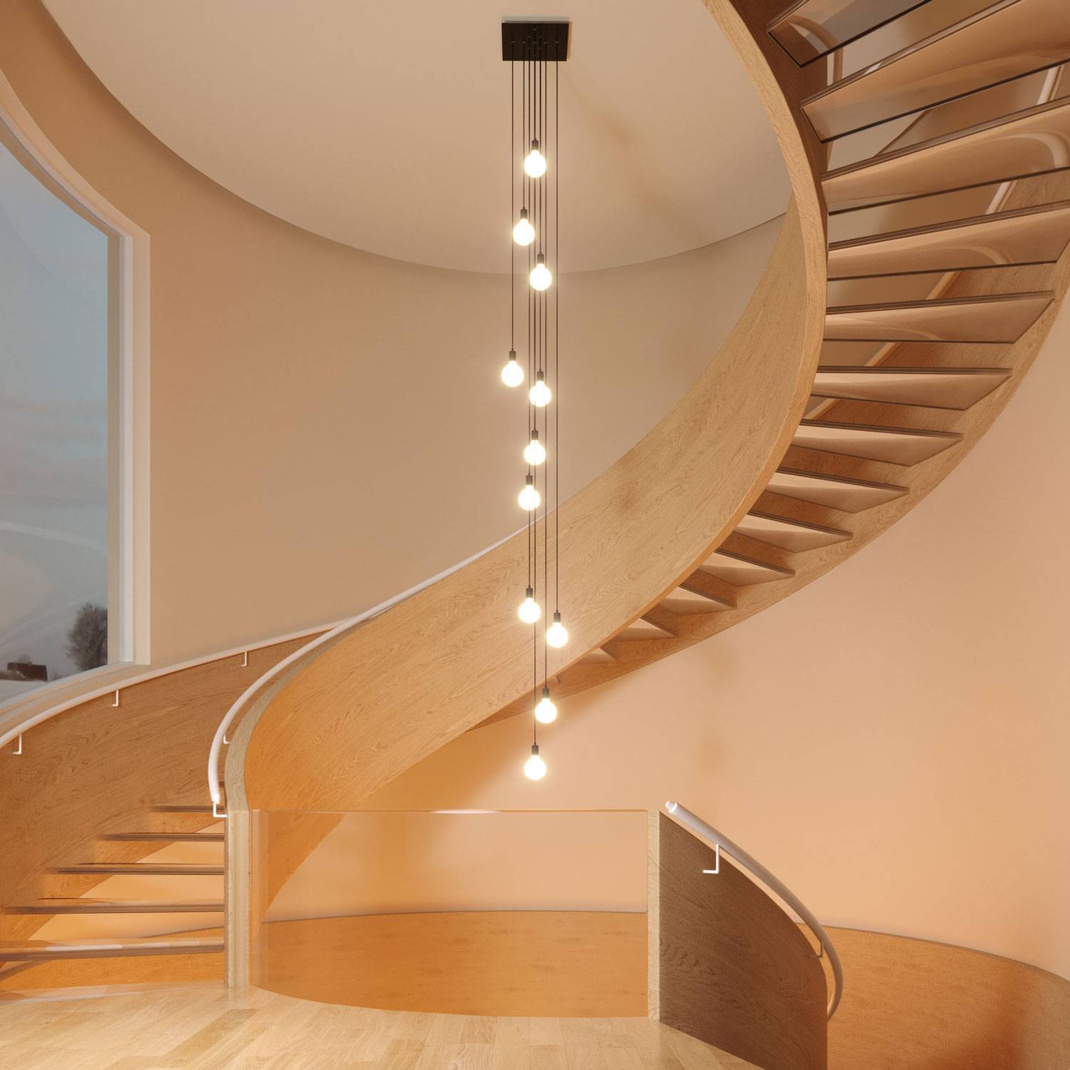 Rosone XXL Rose-One quadrato, 400 mm con 10 fori e 4 fori laterali - Marmo Carrara Bianco