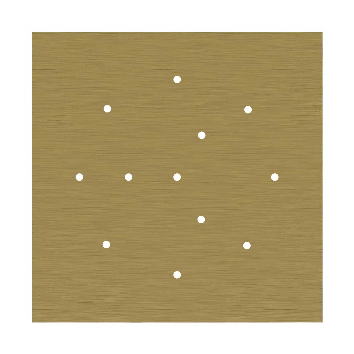 Rosone XXL Rose-One quadrato, 400 mm con 12 fori e 4 fori laterali - Dibond Ottone satinato Bianco