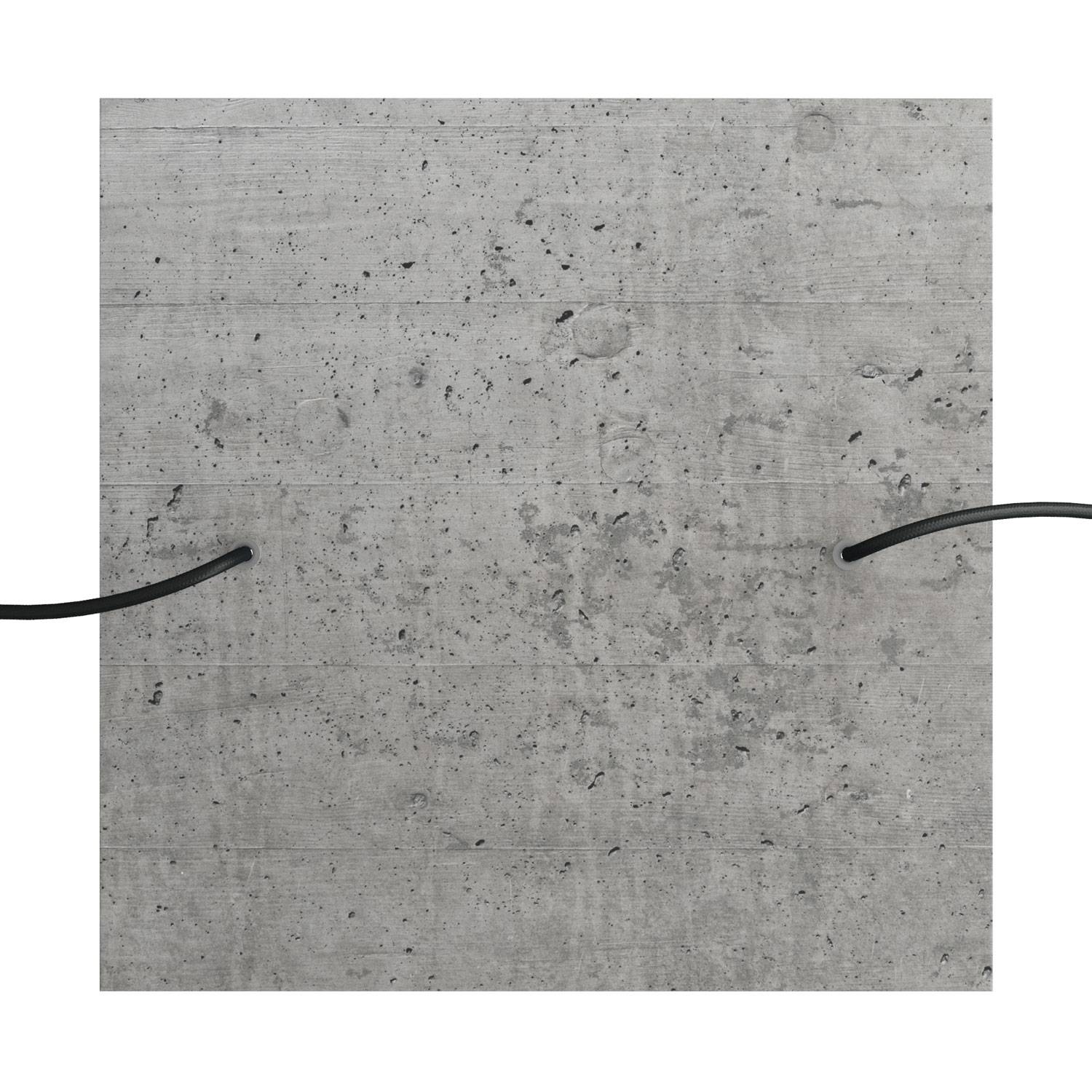 Rosone XXL Rose-One quadrato, 400 mm con 2 fori e 4 fori laterali - Cemento Bianco