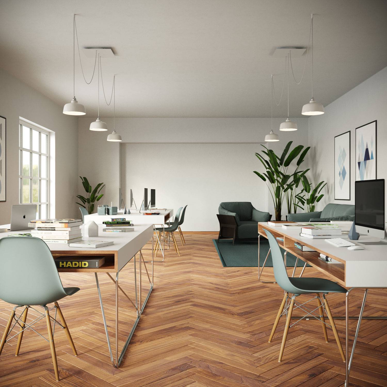 Rosone XXL Rose-One quadrato, 400 mm con 3 fori in linea e 4 fori laterali - Dibond Ottone satinato Bianco