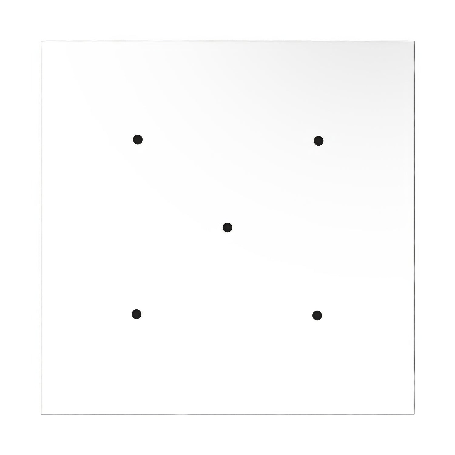 Rosone XXL Rose-One quadrato, 400 mm con 5 fori e 4 fori laterali - Bianco opaco Bianco